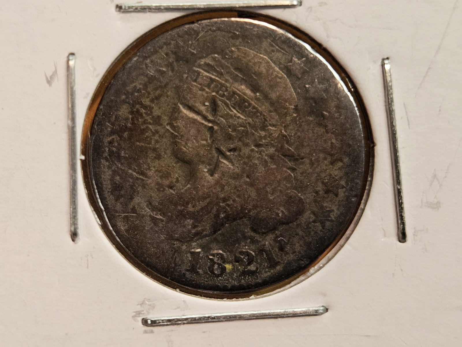 1821 Bust and 1887 Seated Liberty silver dimes - 2