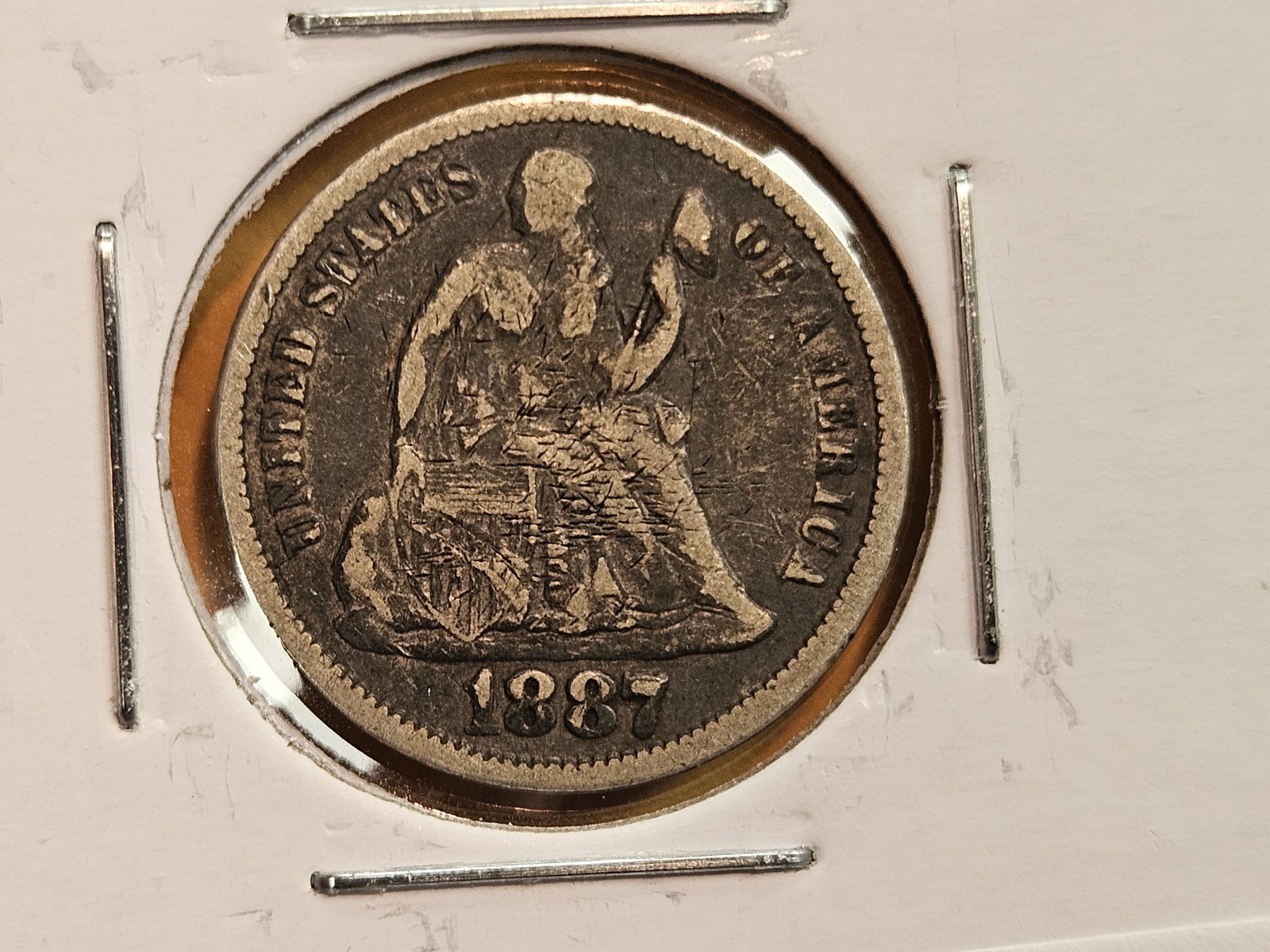 1821 Bust and 1887 Seated Liberty silver dimes - 4