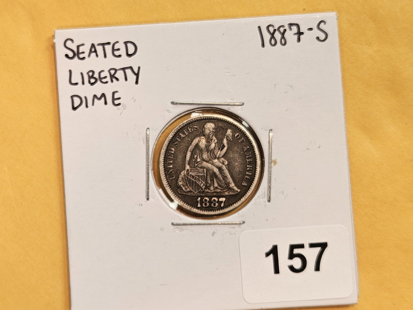 1887-S Seated Liberty silver Dime in Extra Fine - plus - 2