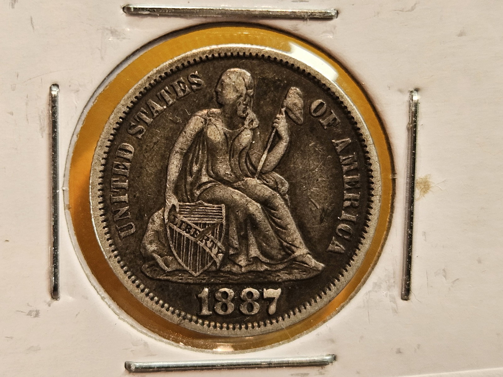 1887-S Seated Liberty silver Dime in Extra Fine - plus - 3