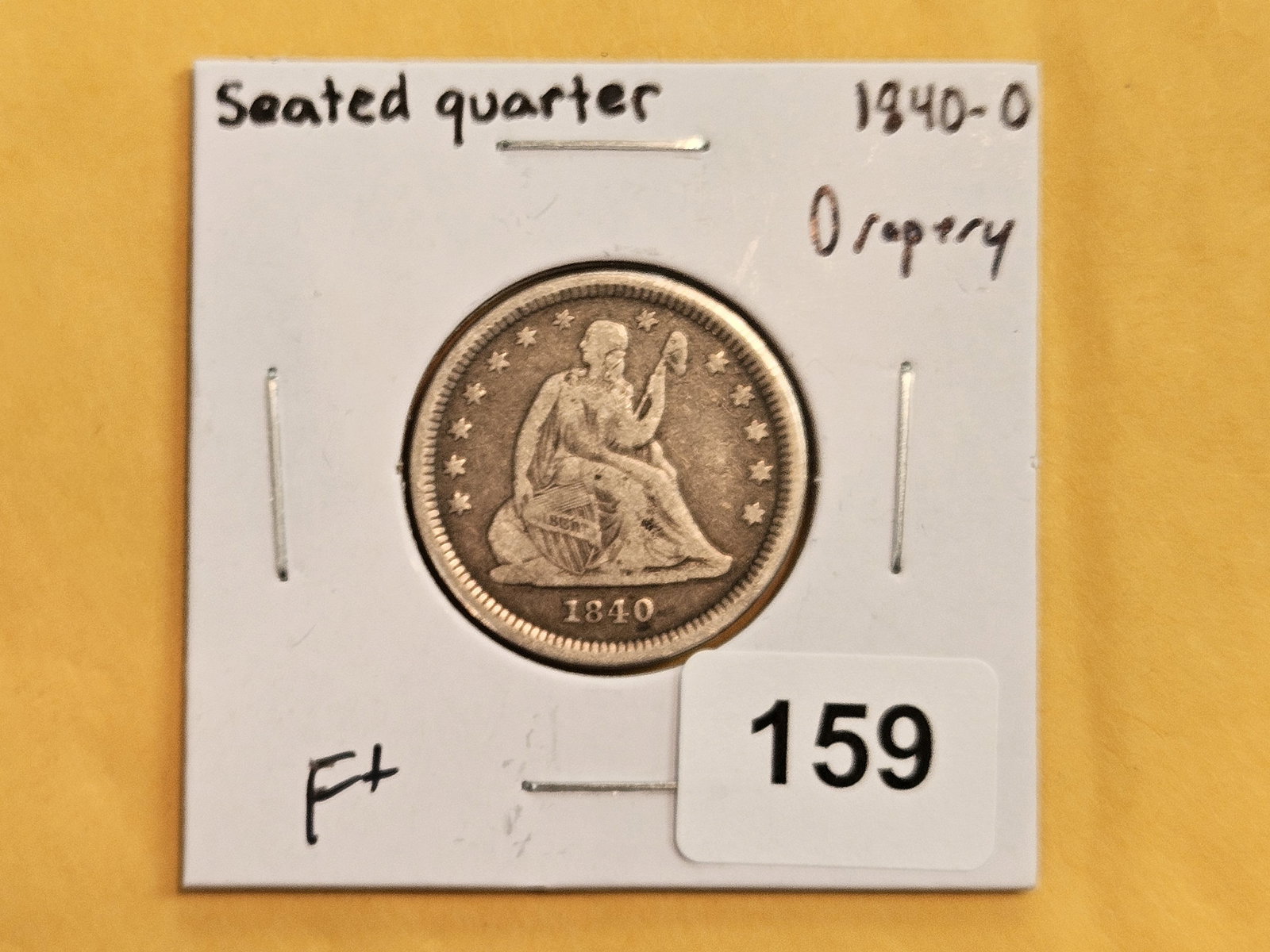 1840-O with Drapery Seated Liberty silver Quarter - 2