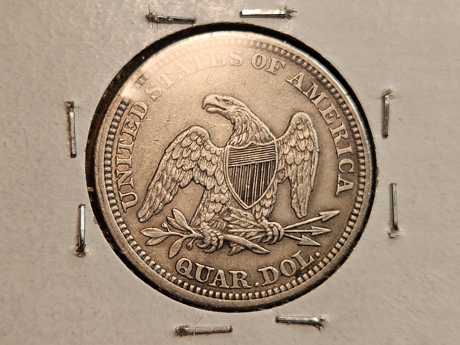 1861 Seated Liberty silver Quarter in Extra Fine - 4
