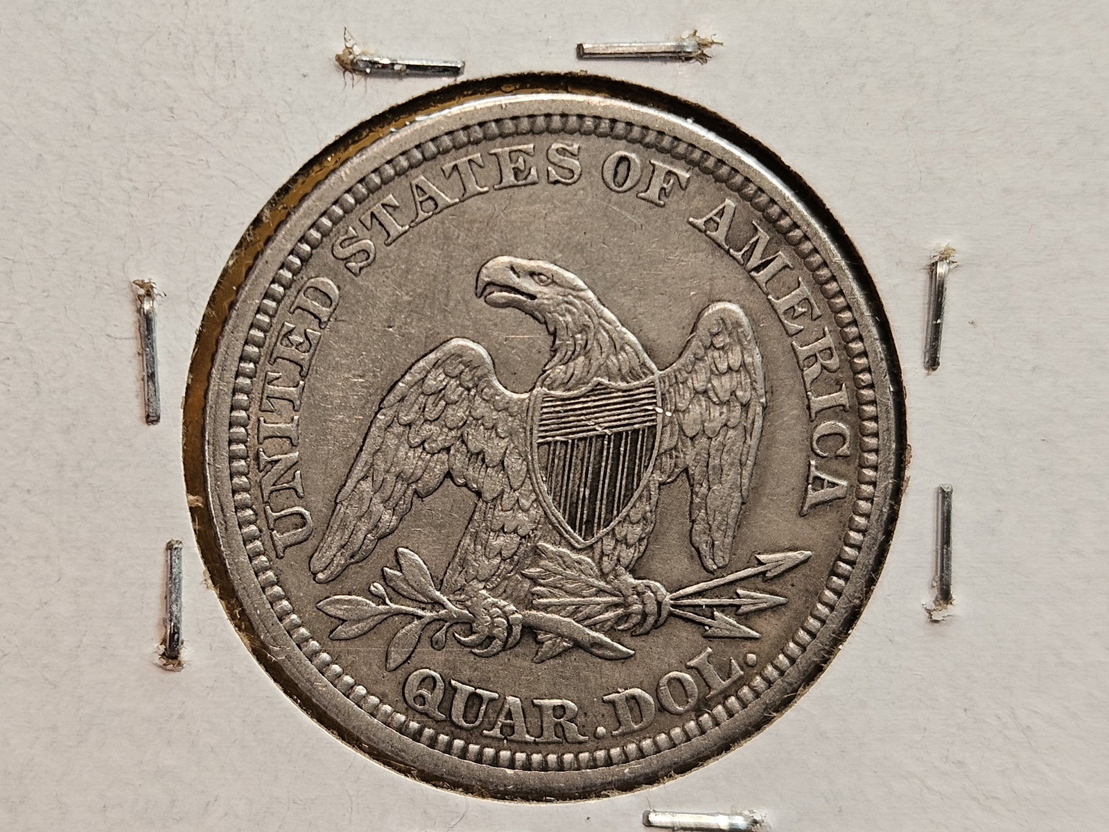 1861 Seated Liberty silver Quarter in Extra Fine - 5