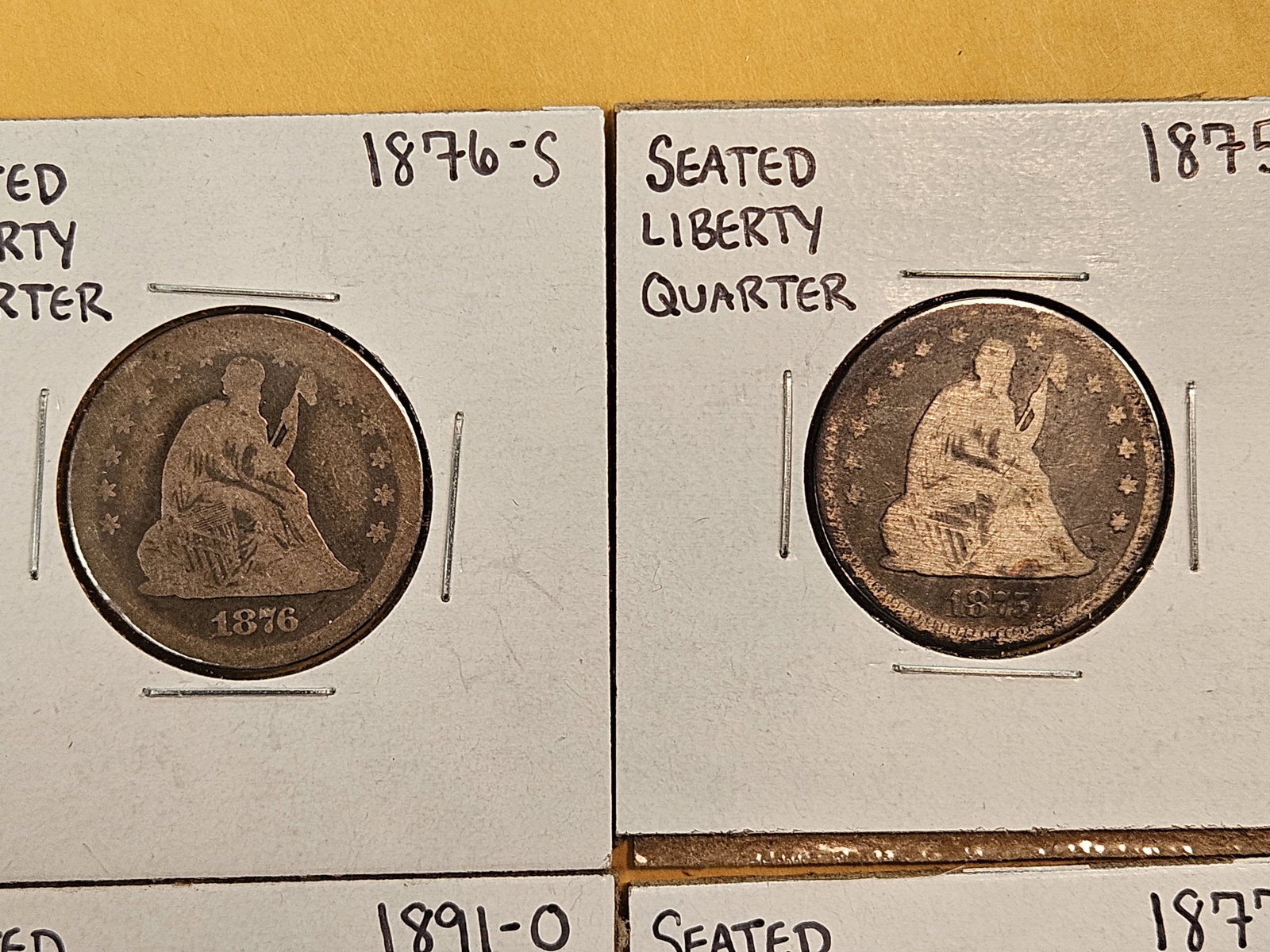 Four more Seated Liberty silver Quarters - 2