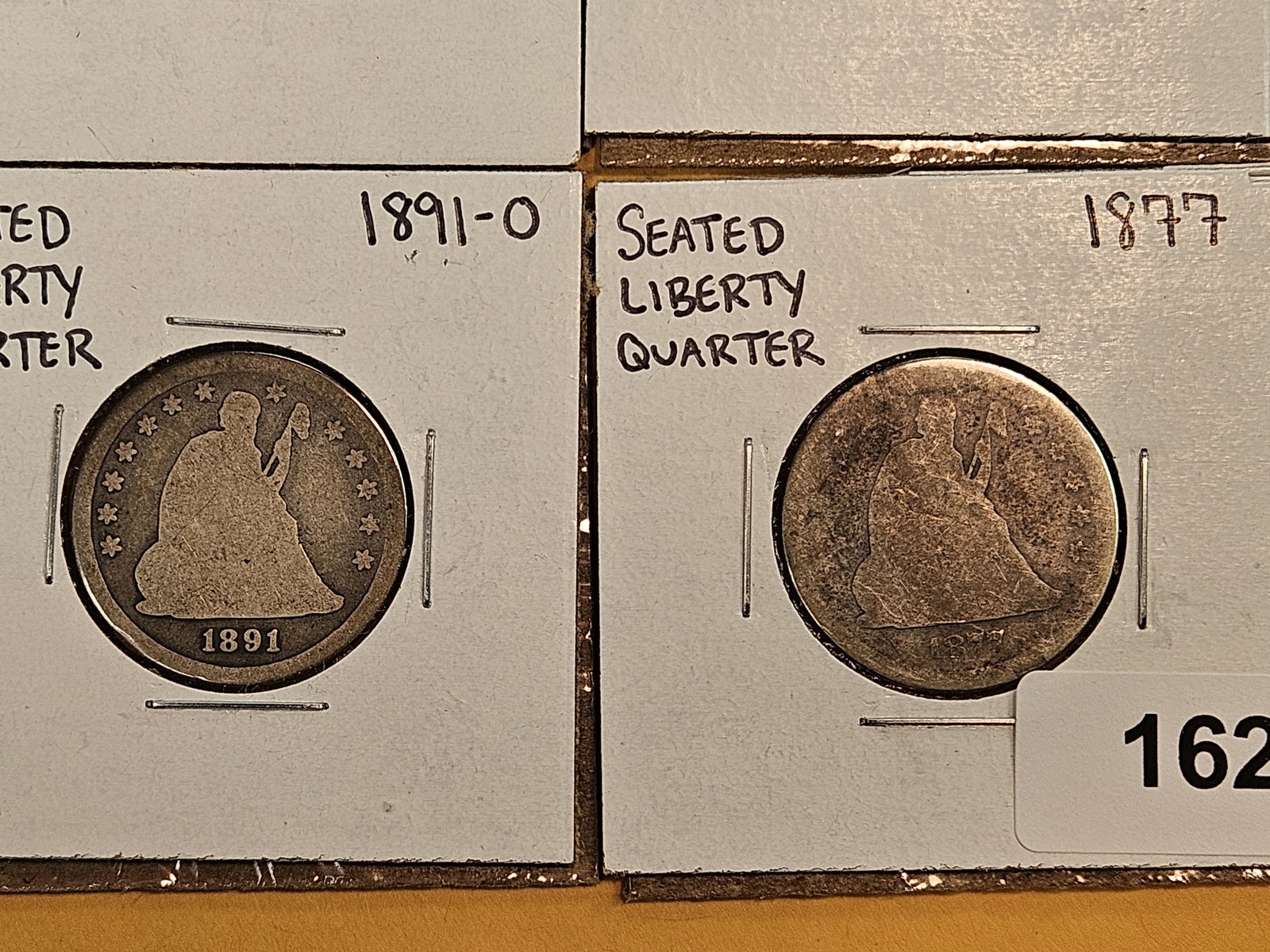 Four more Seated Liberty silver Quarters - 3