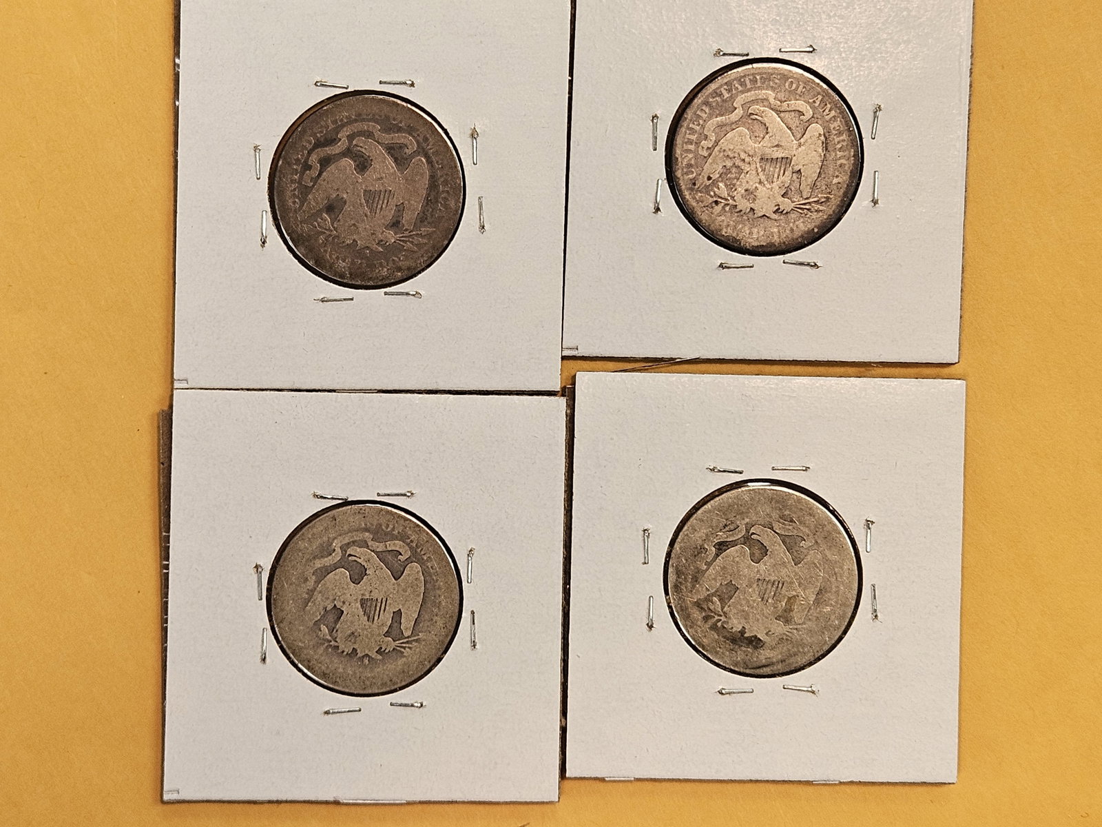 Four more Seated Liberty silver Quarters - 4