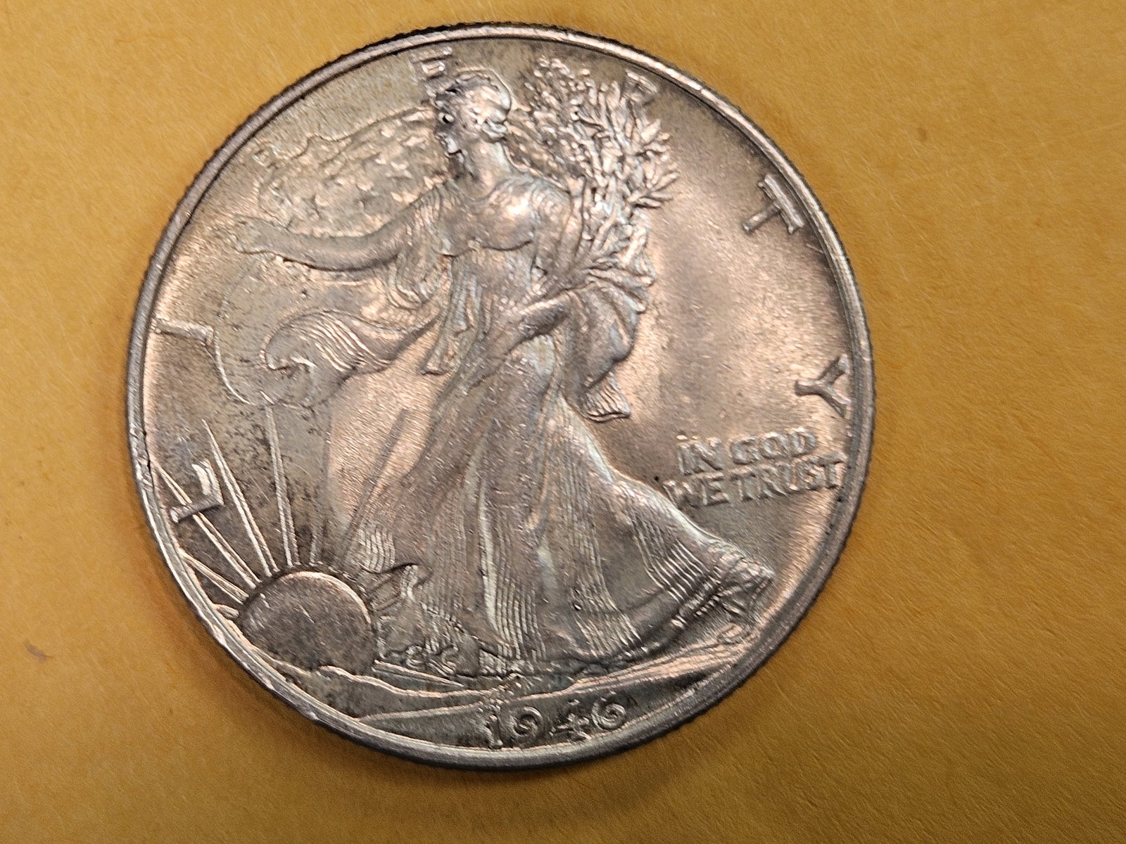 Brilliant Uncirculated 1946 Walking Liberty silver Half Dollar - 3