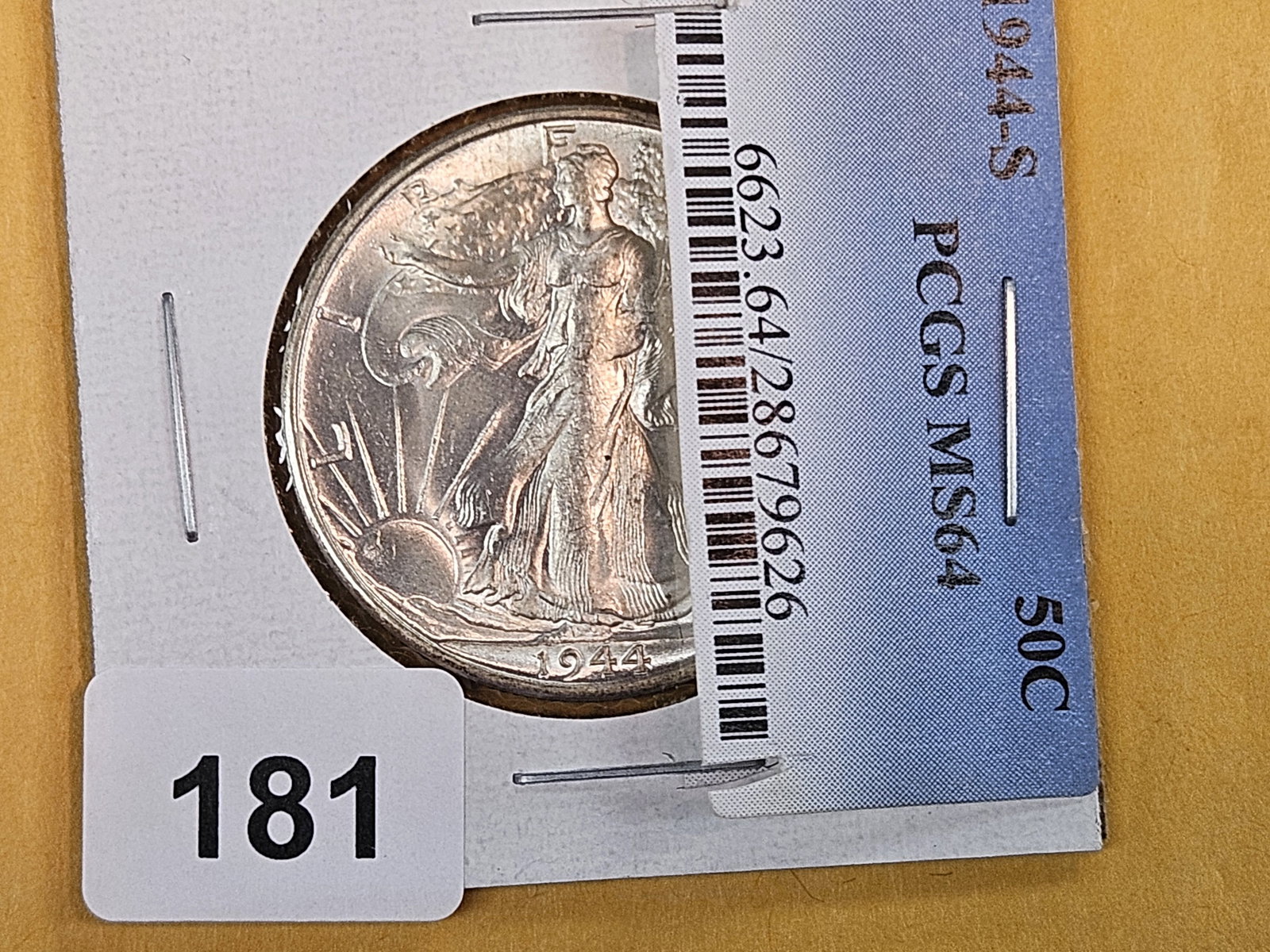 1944-S Walking Liberty silver Half Dollar in Mint State 64: Got in a complete set of 1940's Walking Liberty half dollars in a Dansco Album. The collector had taken them ALL out of PCGS holders and put them in the album and saved the labels.