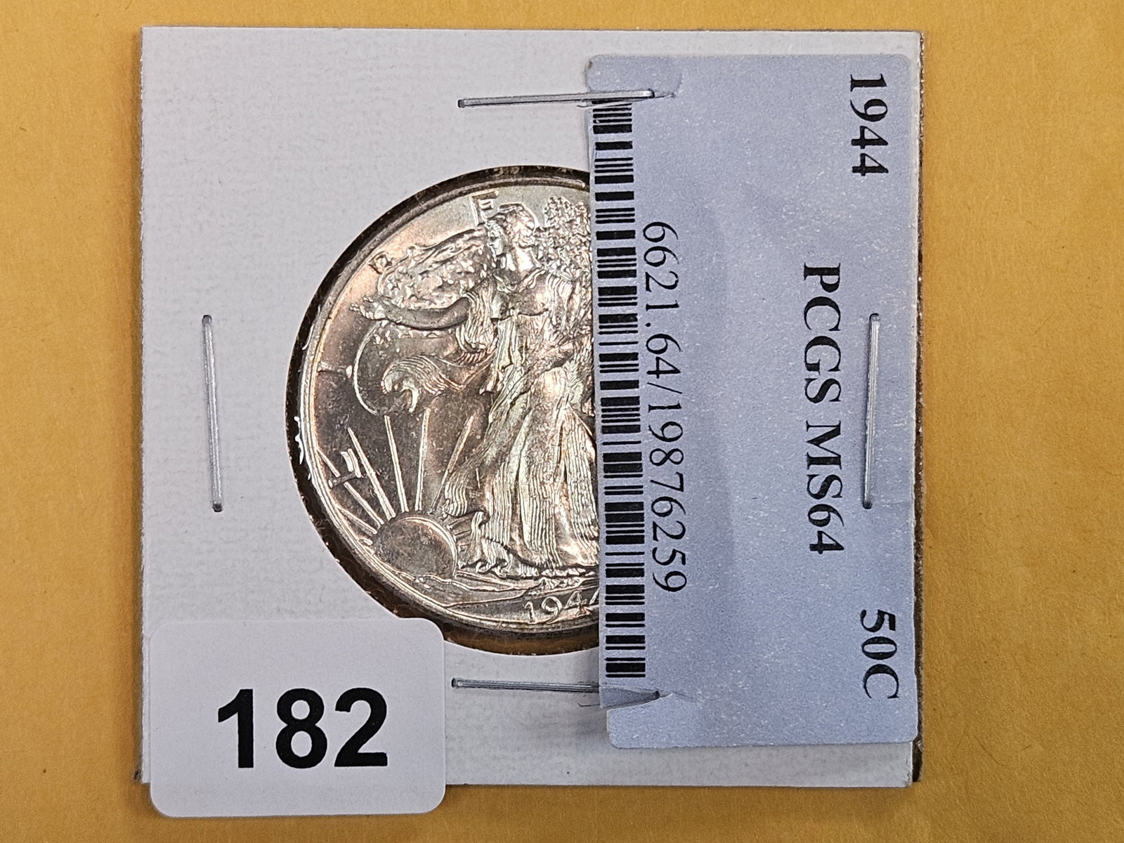 1944 Walking Liberty silver Half Dollar in Mint State 64: Got in a complete set of 1940's Walking Liberty half dollars in a Dansco Album. The collector had taken them ALL out of PCGS holders and put them in the album and saved the labels.
