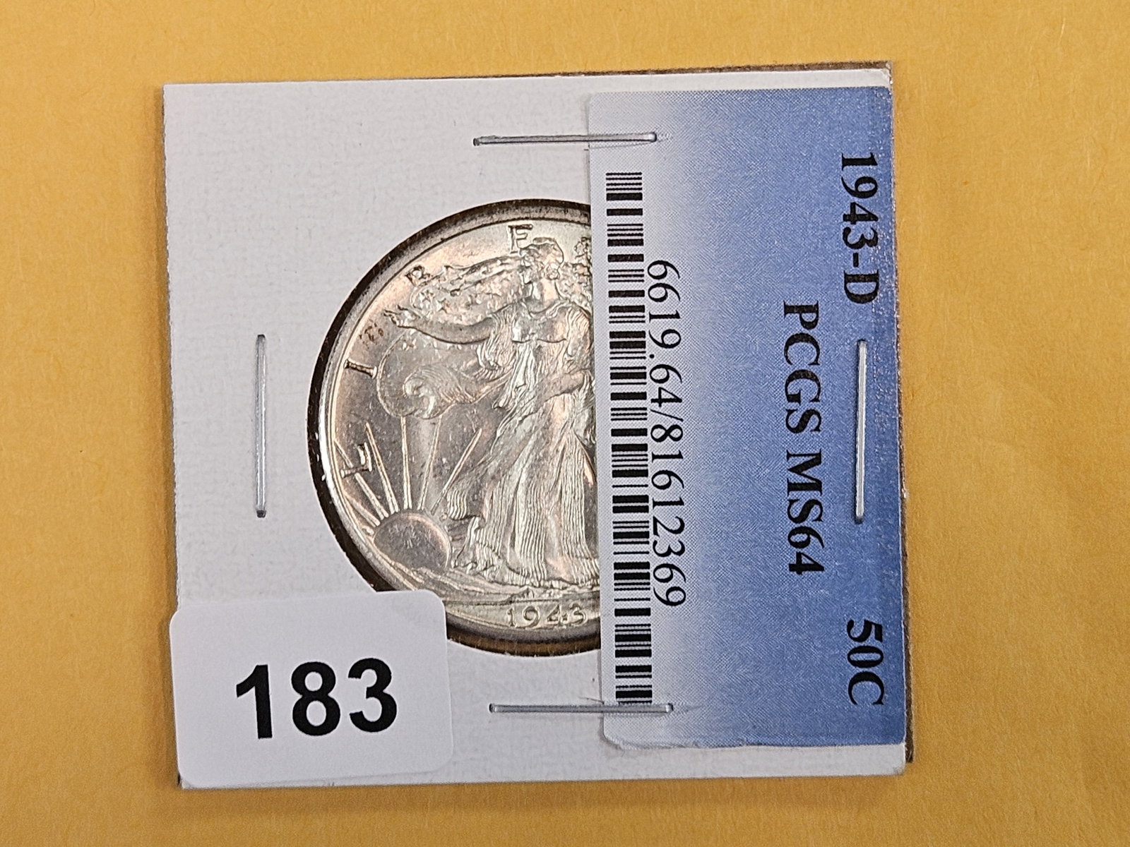 1943-D Walking Liberty silver Half Dollar in Mint State 64: Got in a complete set of 1940's Walking Liberty half dollars in a Dansco Album. The collector had taken them ALL out of PCGS holders and put them in the album and saved the labels.