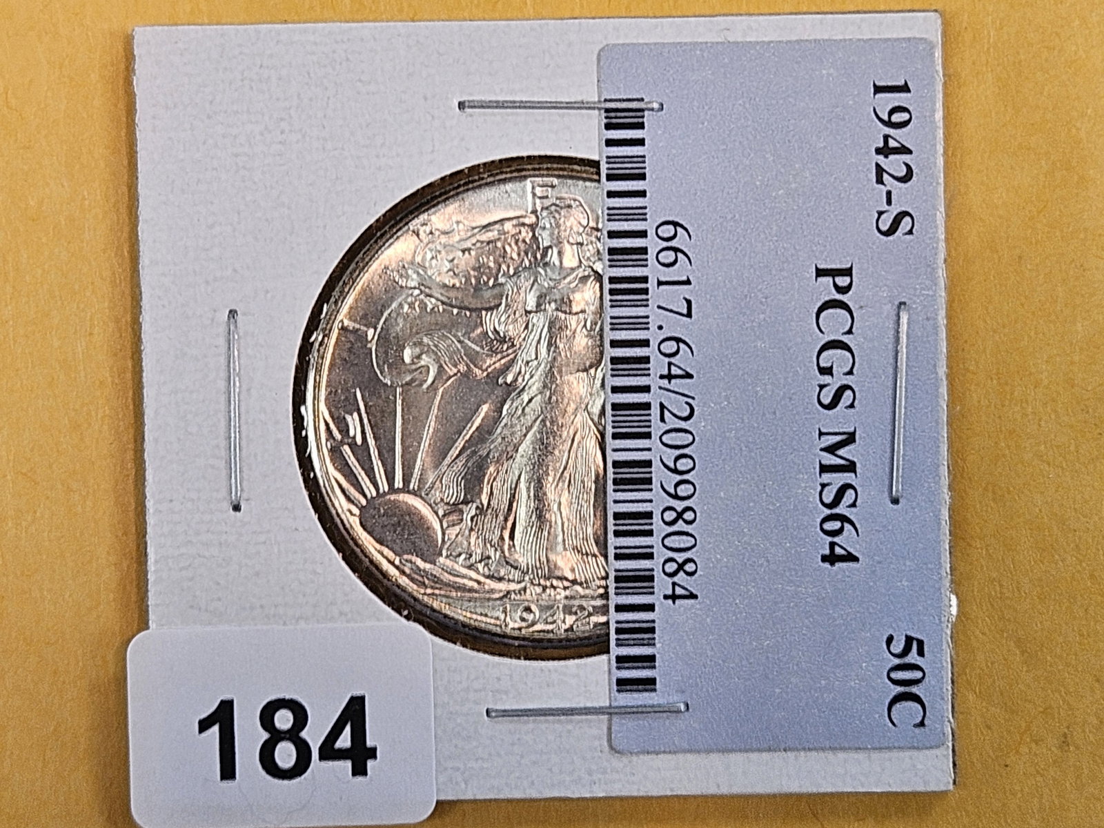 1942-S Walking Liberty silver Half Dollar in Mint State 64: Got in a complete set of 1940's Walking Liberty half dollars in a Dansco Album. The collector had taken them ALL out of PCGS holders and put them in the album and saved the labels.