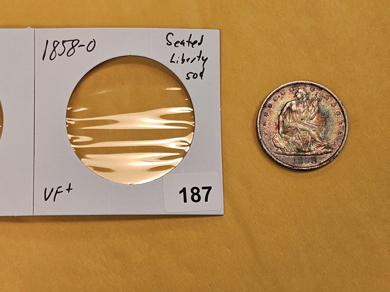 1858-O Seated Liberty silver Half Dollar in Very Fine plus - 2