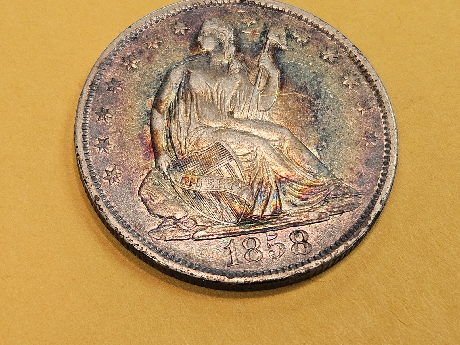 1858-O Seated Liberty silver Half Dollar in Very Fine plus - 3