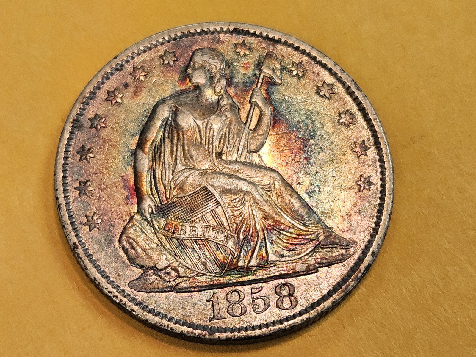 1858-O Seated Liberty silver Half Dollar in Very Fine plus - 4