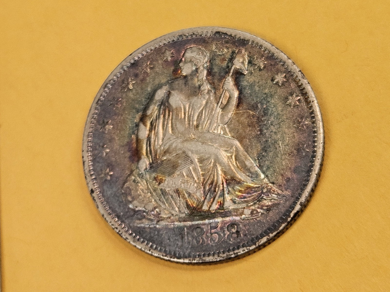 1858-O Seated Liberty silver Half Dollar in Very Fine plus - 6