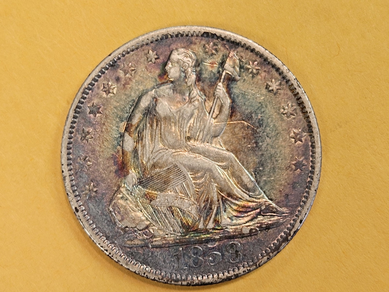 1858-O Seated Liberty silver Half Dollar in Very Fine plus - 9
