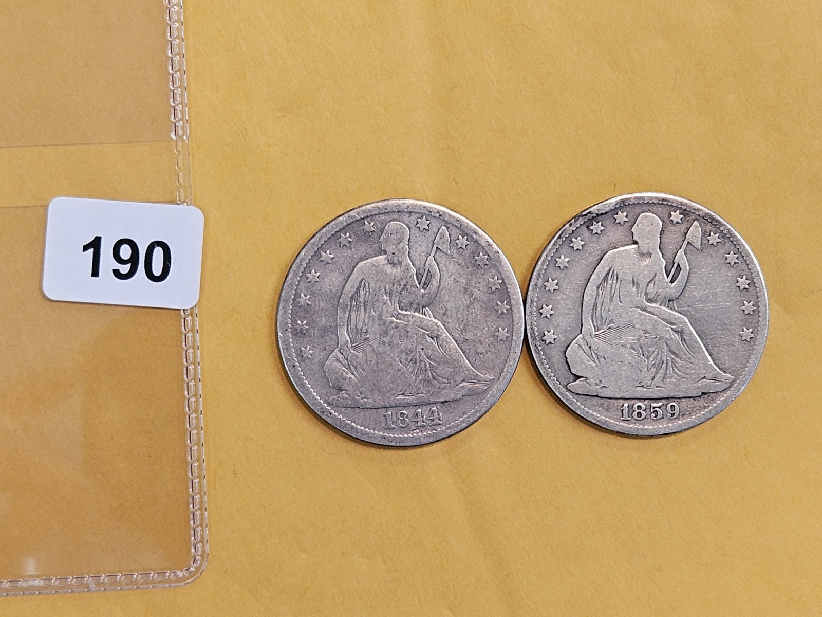 1844-O and 1859-O Seated Liberty silver halves - 2