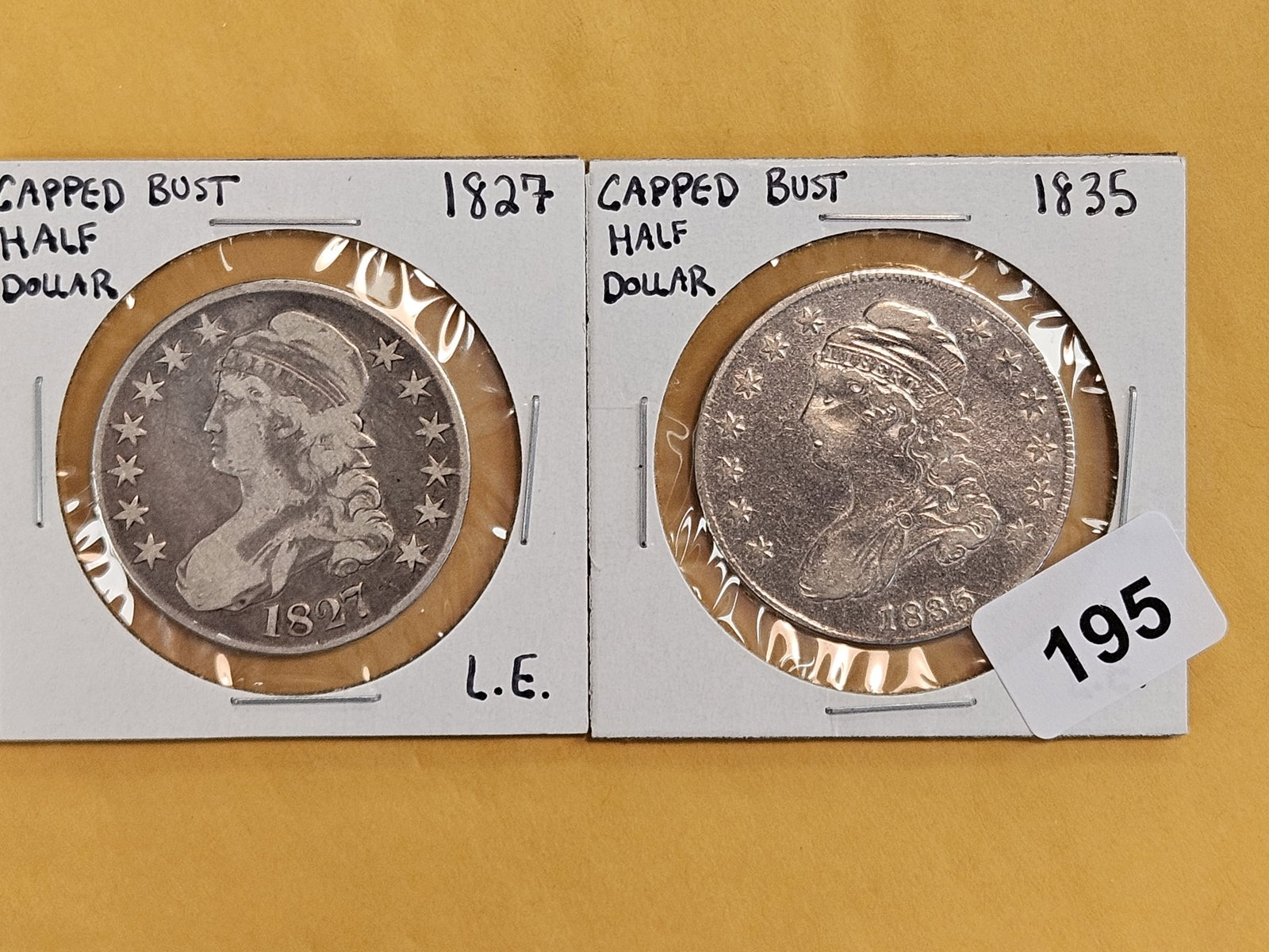1827 and 1835 Capped Bust silver half dollars (1 of 2)