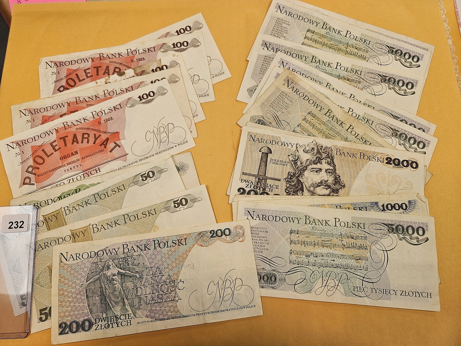 Twenty-two higher-denomination notes - 2