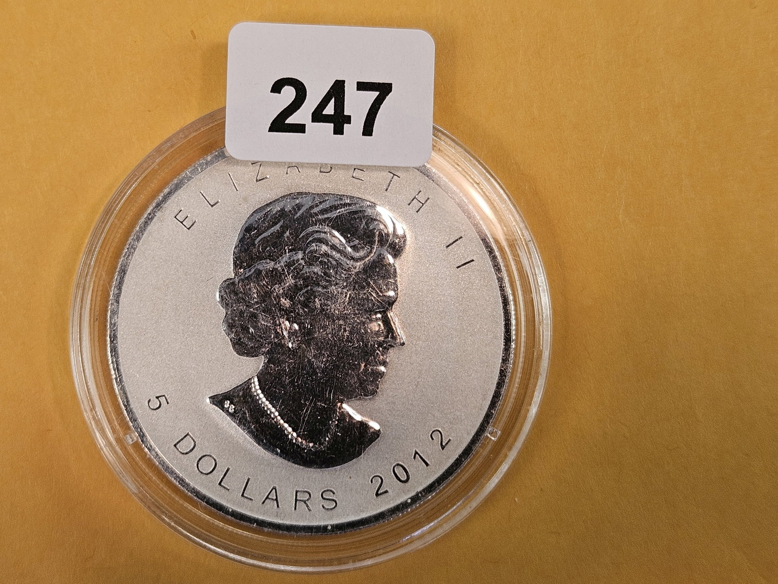 GEM 2012 Canada Silver Five Dollars: Titanic Privy mark 