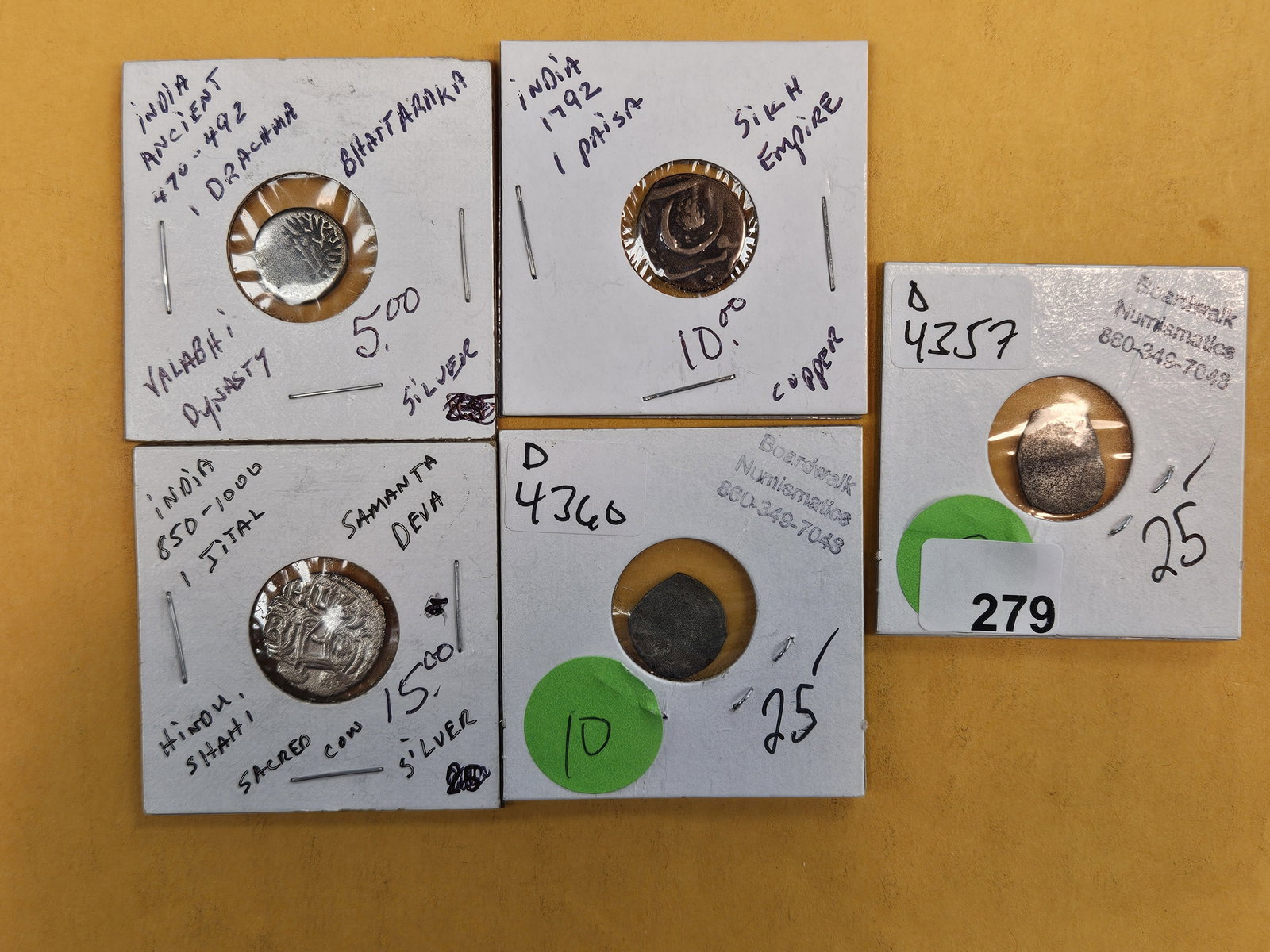 Five mixed India and Medieval coins (1 of 11)