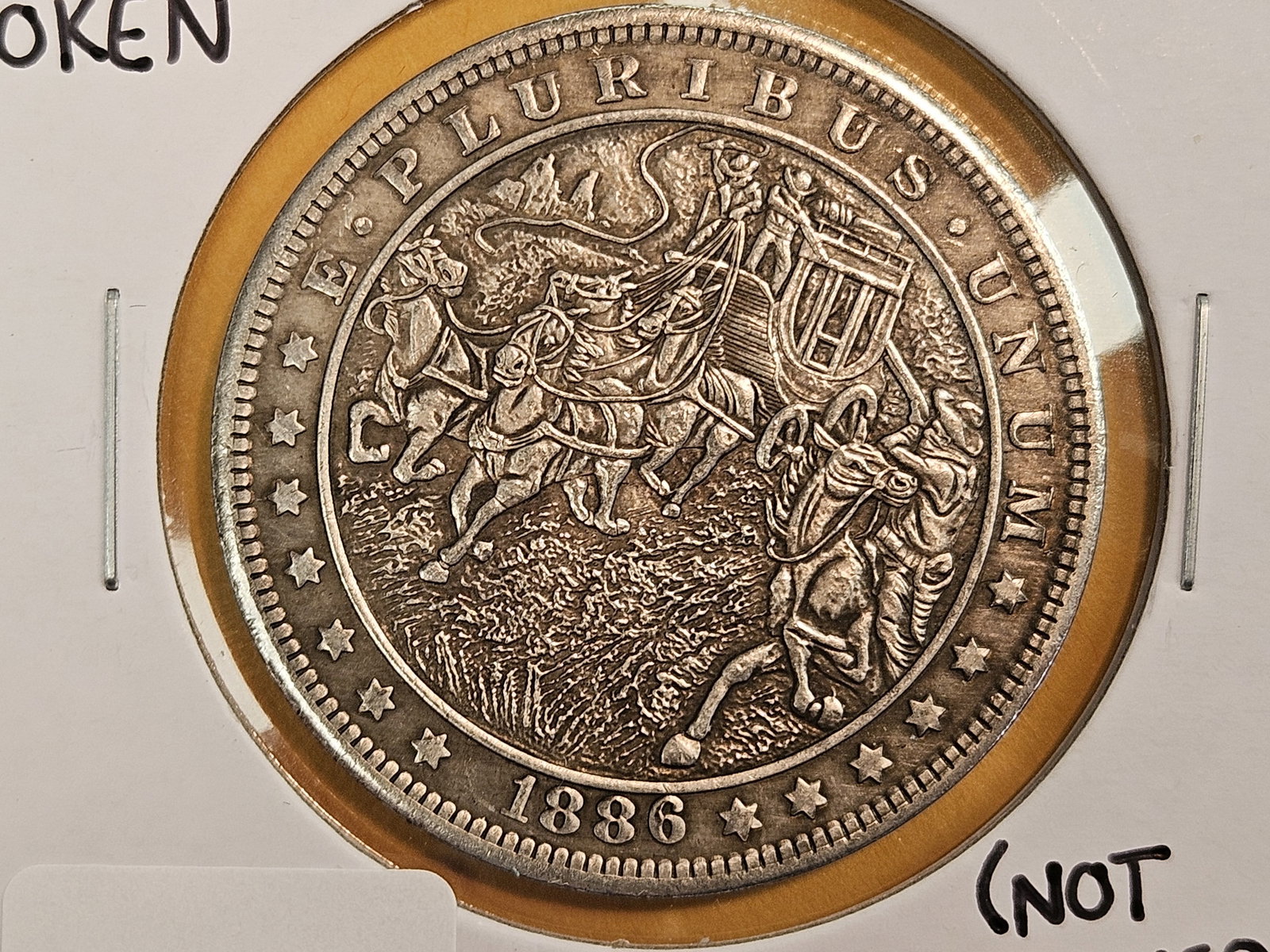 Cool Novelty Morgan Dollar token: Date of 1886. Don't think it's silver. Cool piece. Don't know anything about it 