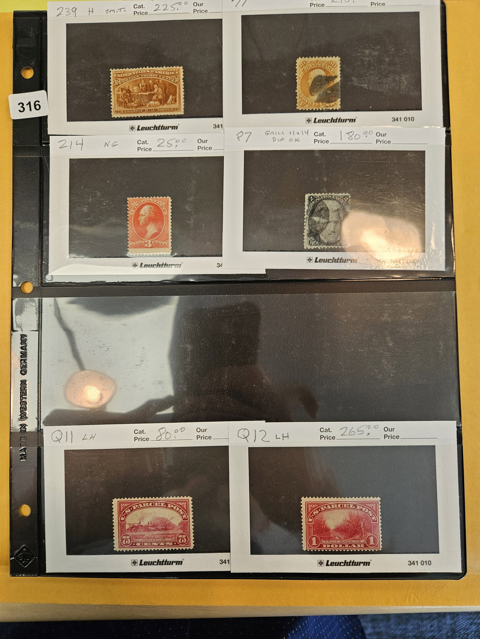 BETTER PHILATELICS!: Better group of Philatelics from Joe Kremel of Kremel's Corner in Chicago. He was a well-known Stamp dealer. This is from his collection. This has 6 more valuable Stamps. All in nice holders. Each