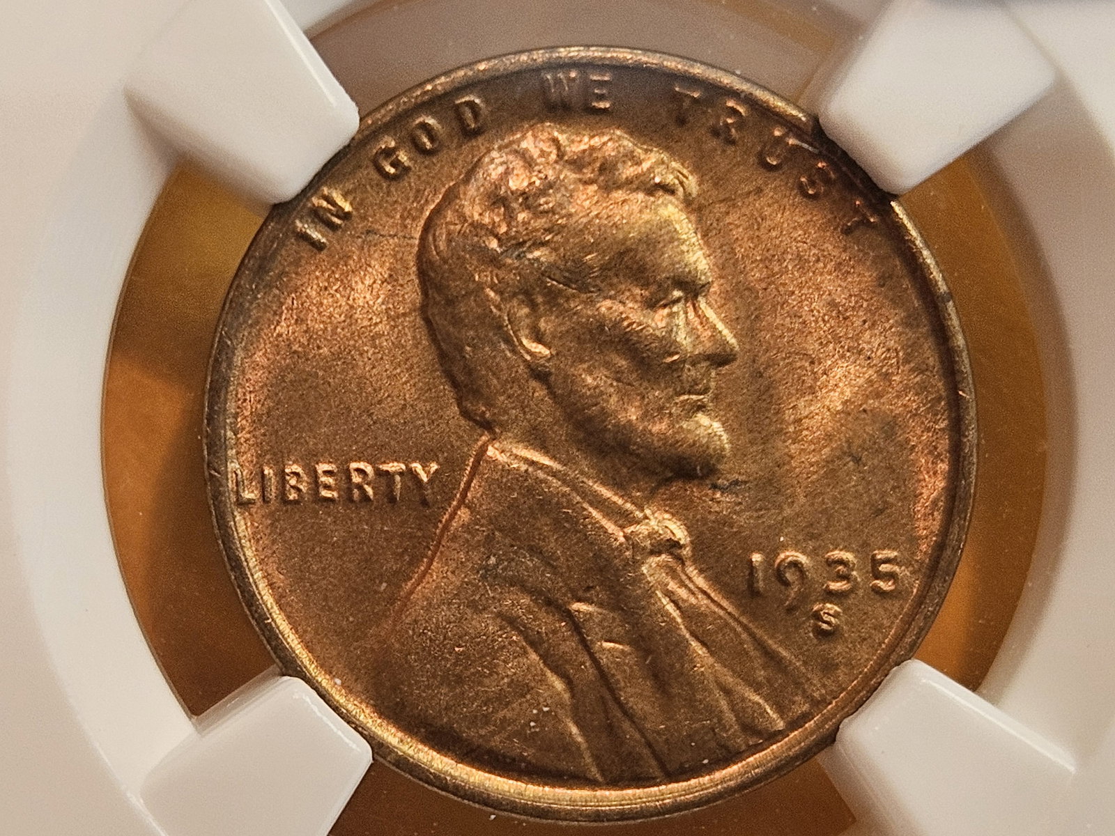 GEM! NGC 1935-S Wheat cent in Mint State 65 RB (1 of 4)