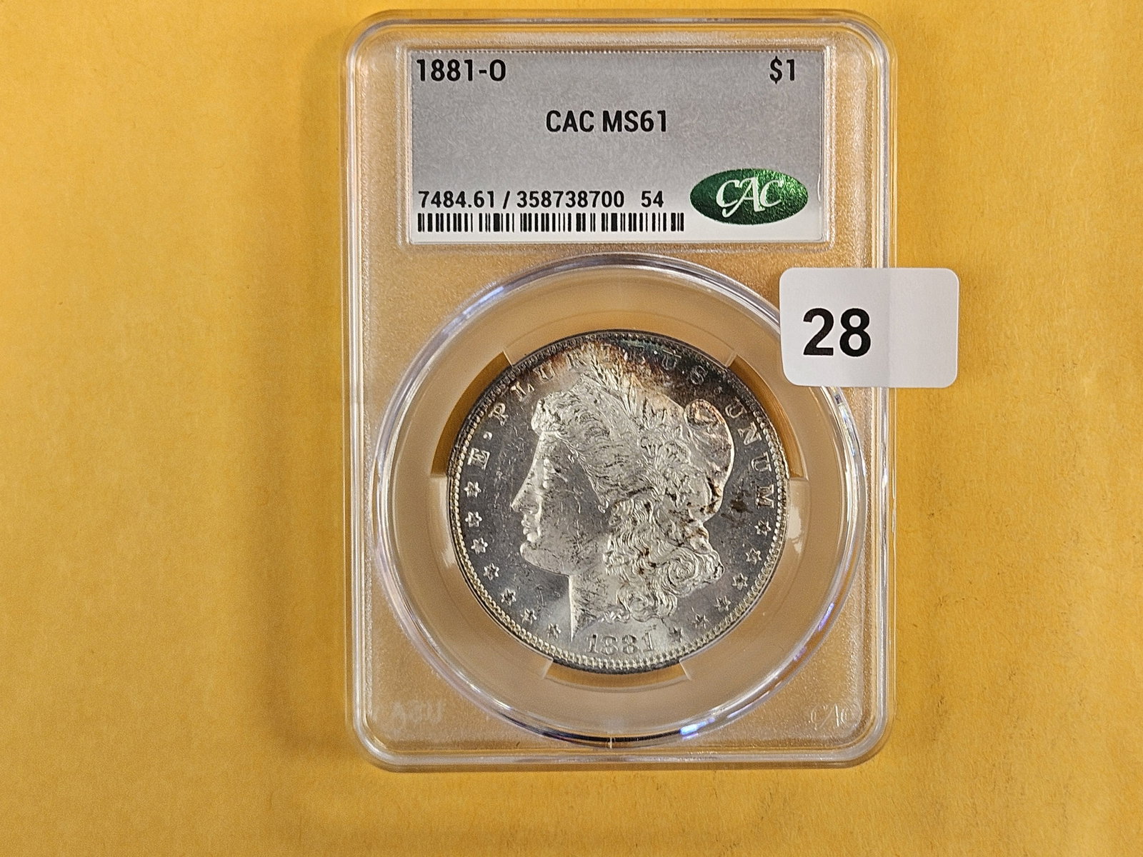CACG 1881-O Morgan dollar in Mint State 61 - 2