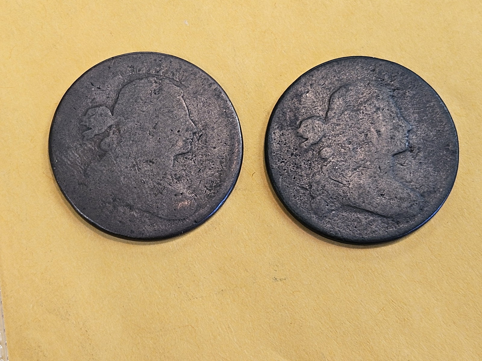 1802 and 1805 Draped Bust Large Cents (1 of 4)