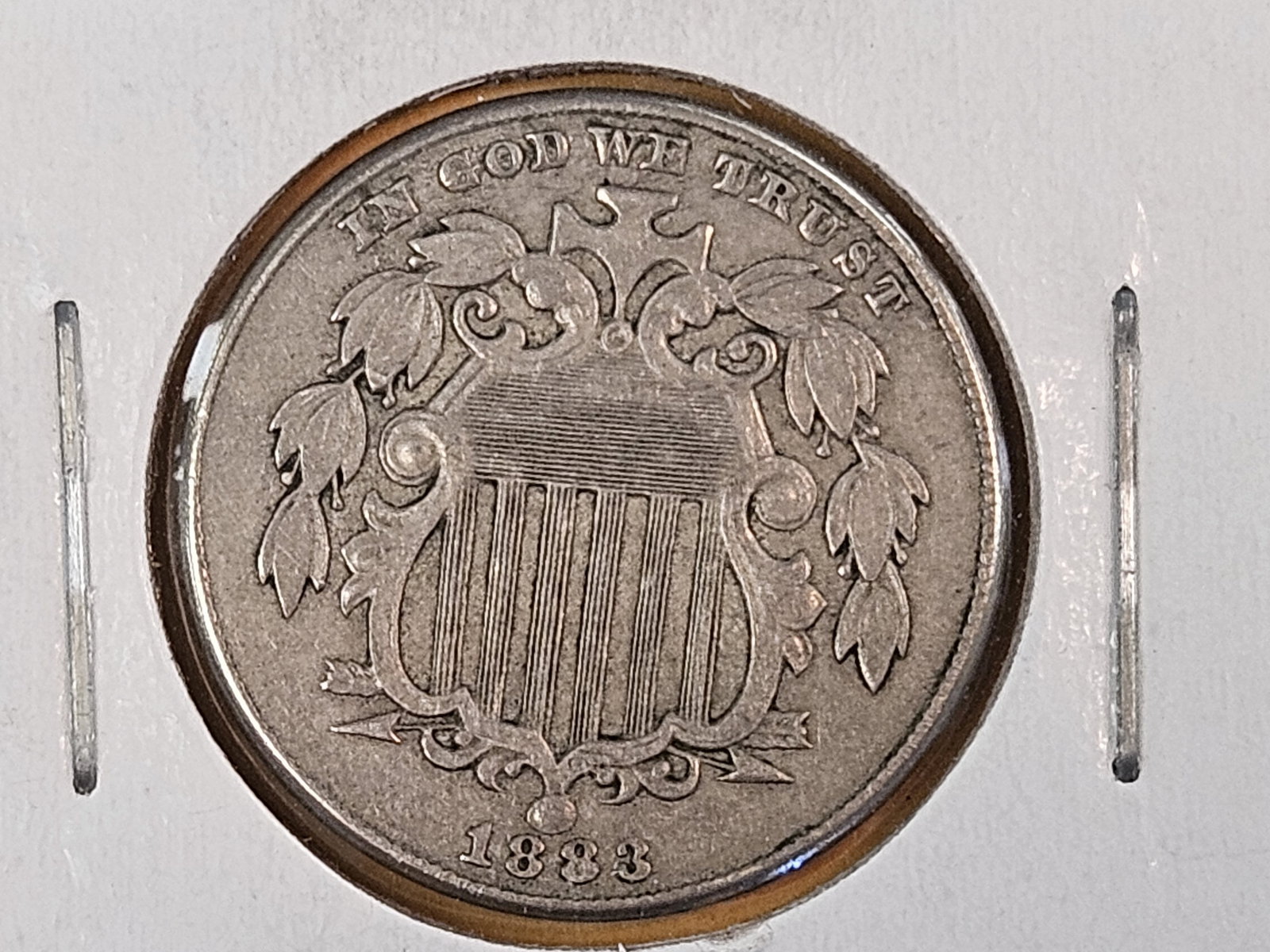 1883 With Cents Shield Nickel in Extra Fine plus: Purt near AU! 