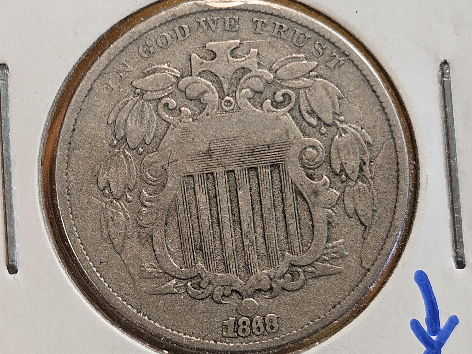 1868 Shield Nickel in Fine (1 of 4)