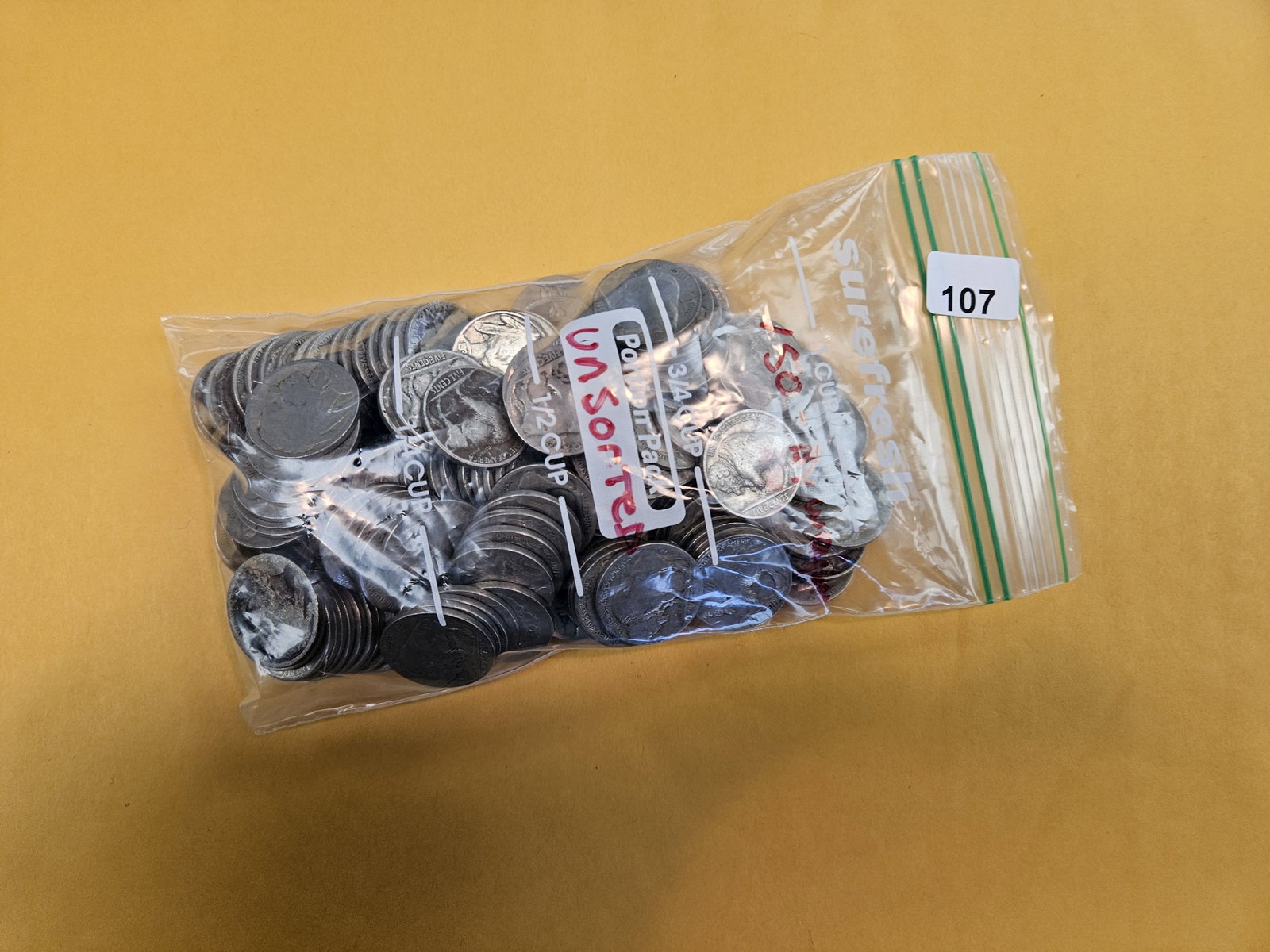 One Hundred Fifty Buffalo Nickels: Unsorted