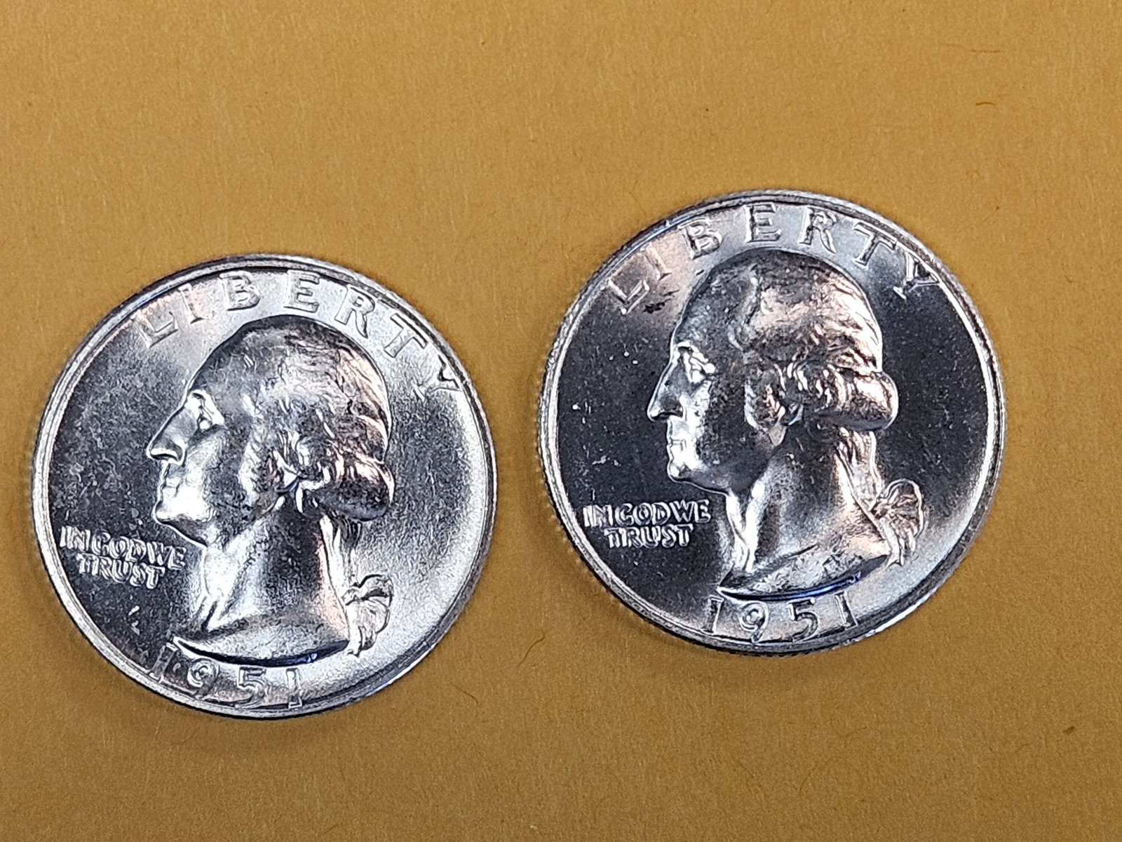 Two Very Choice Brilliant Uncirculated plus Washington Quarters (1 of 5)