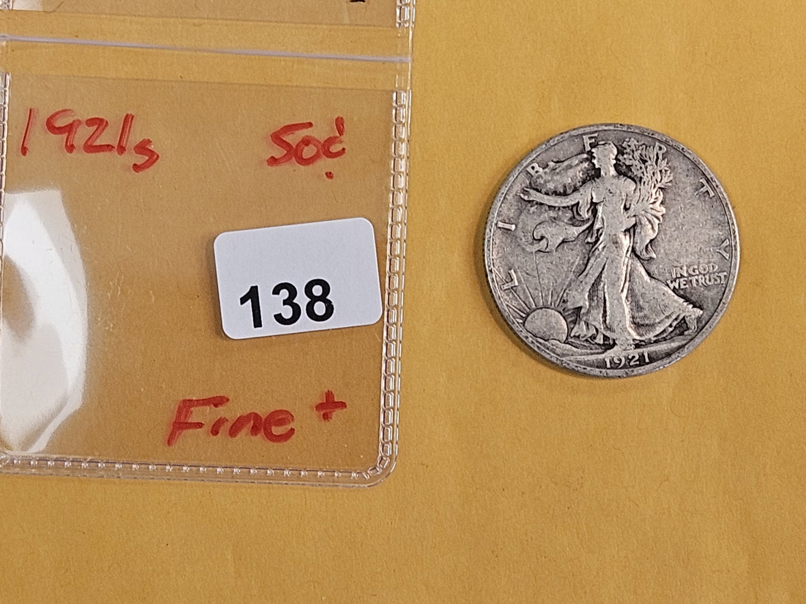 KEY DATE 1921-S Walking Liberty silver Half Dollar - 2