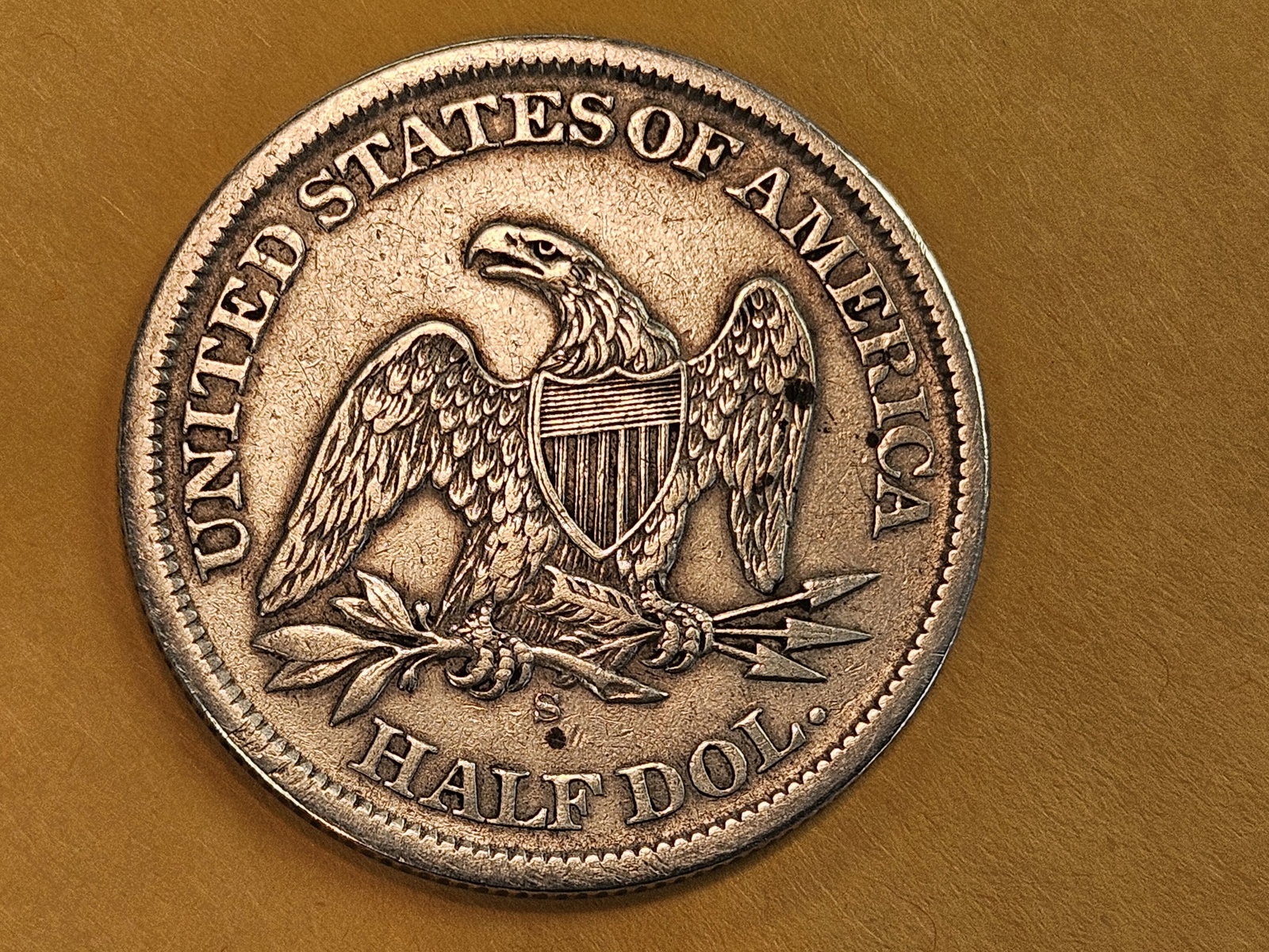 1863-S Seated Liberty silver Half Dollar in Extra fine plus - details - 7