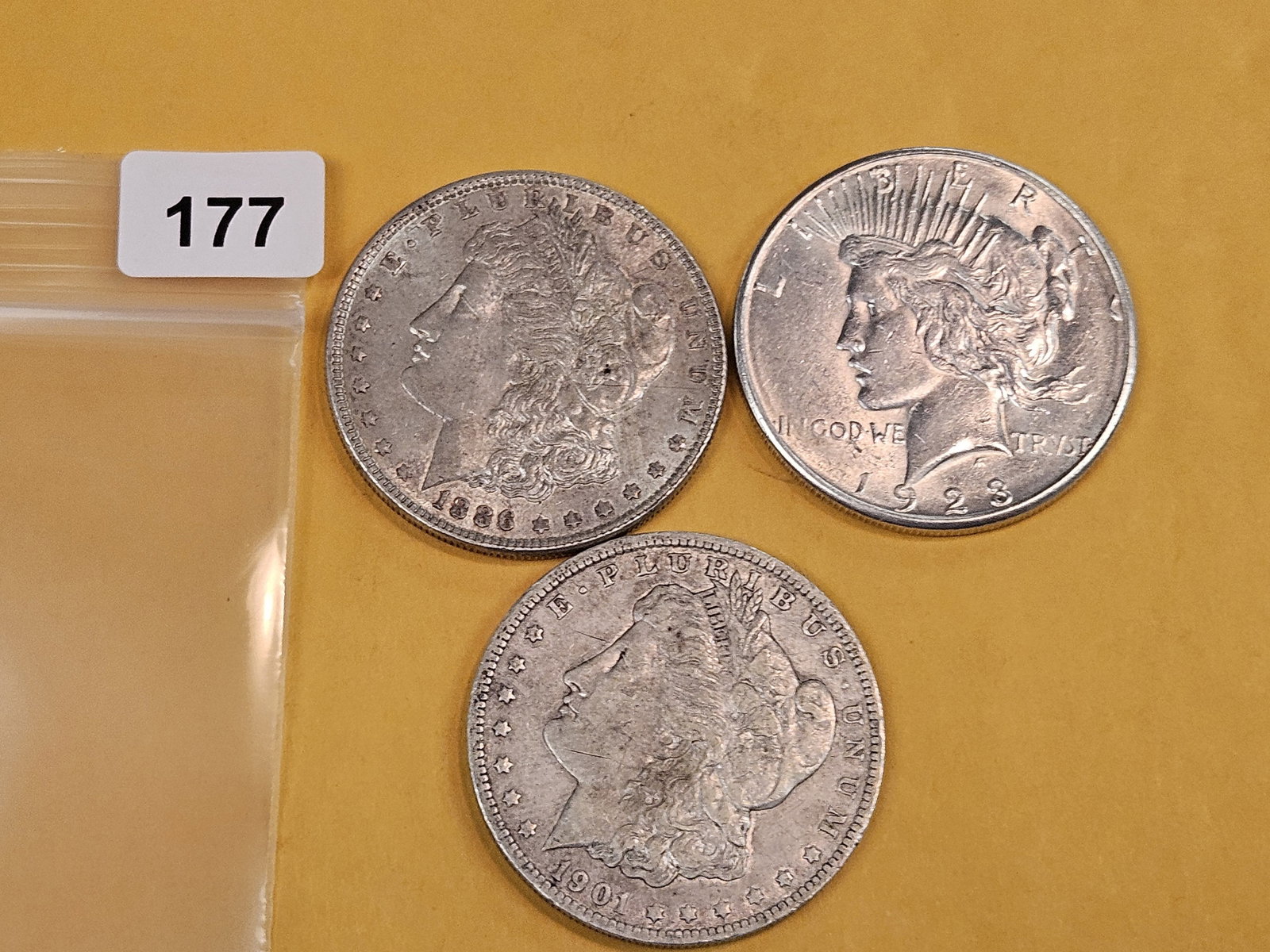 Three mixed Silver Dollars - 2