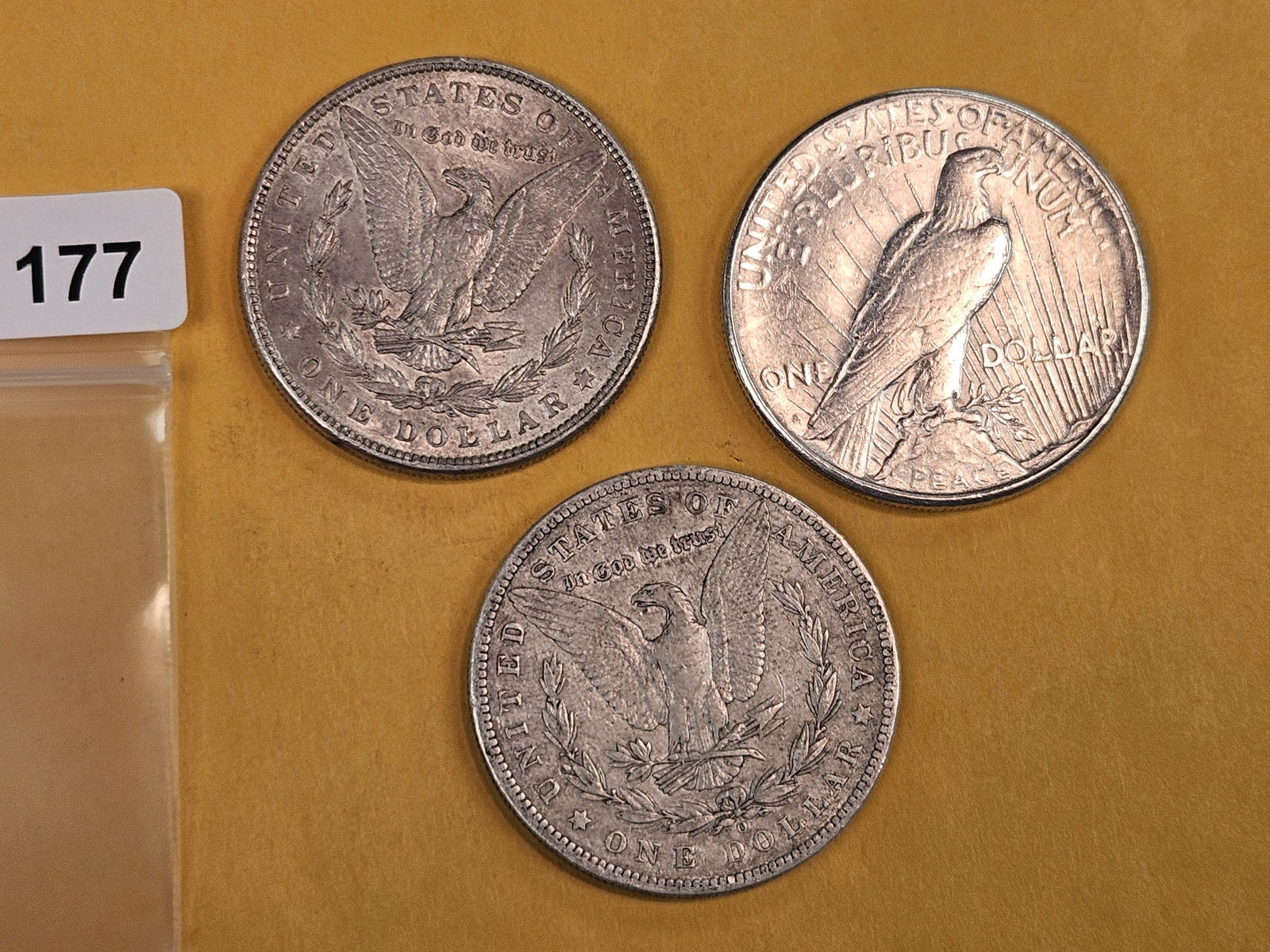 Three mixed Silver Dollars - 3