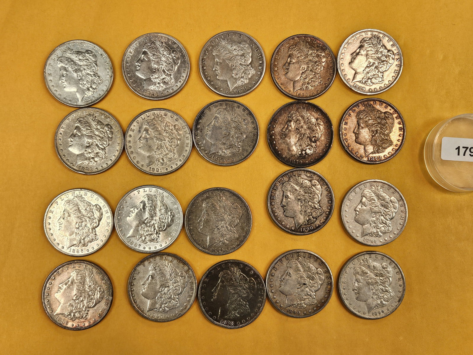 ** FULL ROLL ** Twenty Morgan Silver Dollars: All pre-1904. Grades from Extra Fine through Brilliant About Uncirculated - details 