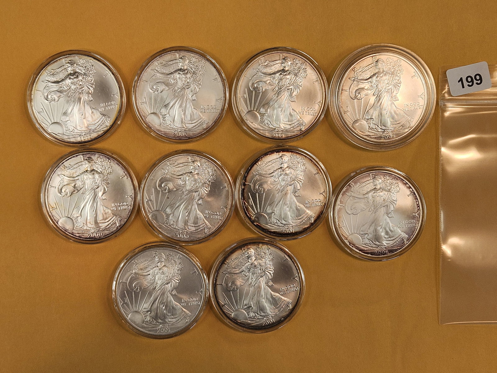 TEN GEM Brilliant Uncirculated American Silver Eagles (1 of 3)
