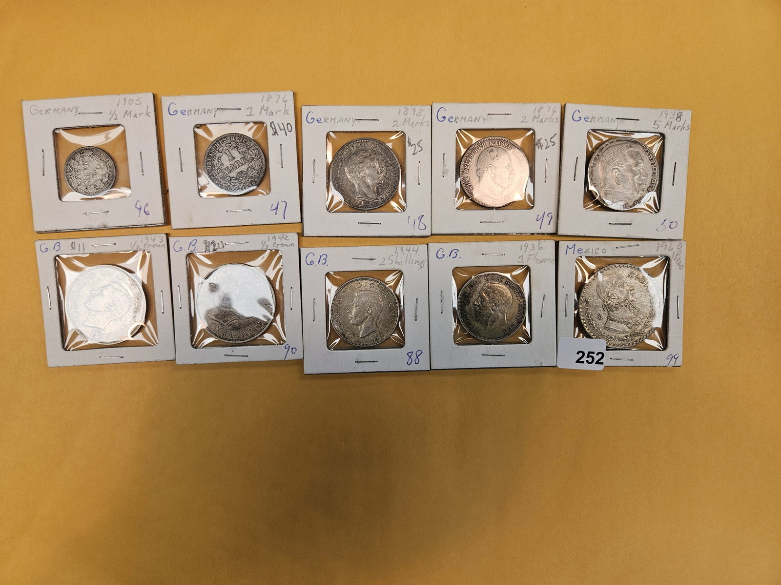 Ten mixed silver World coins (1 of 4)
