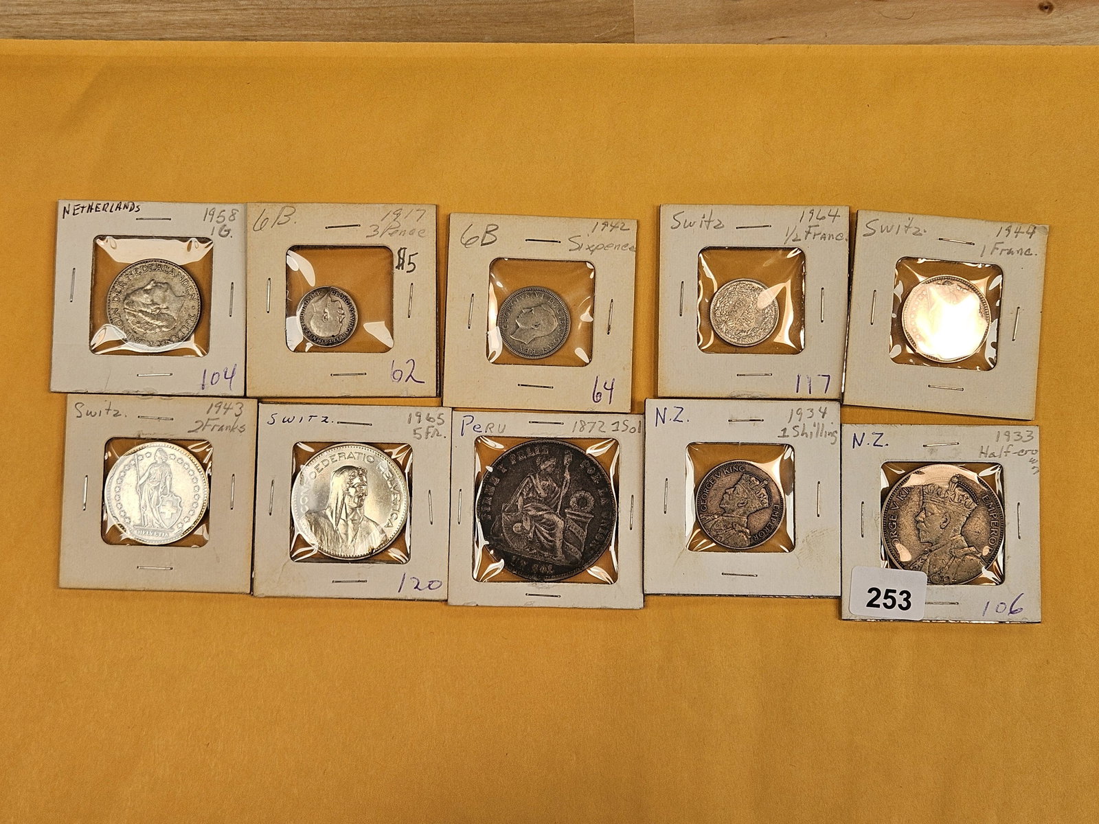 Ten mixed silver World coins (1 of 5)
