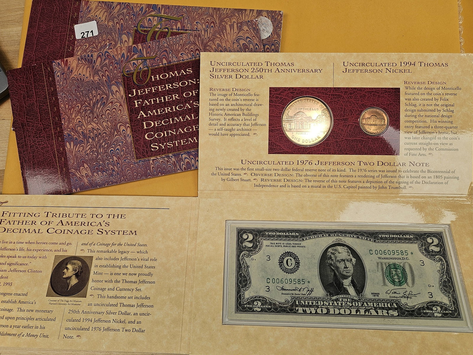 The Thomas Jefferson Coinage and Currency Set: In OGP 