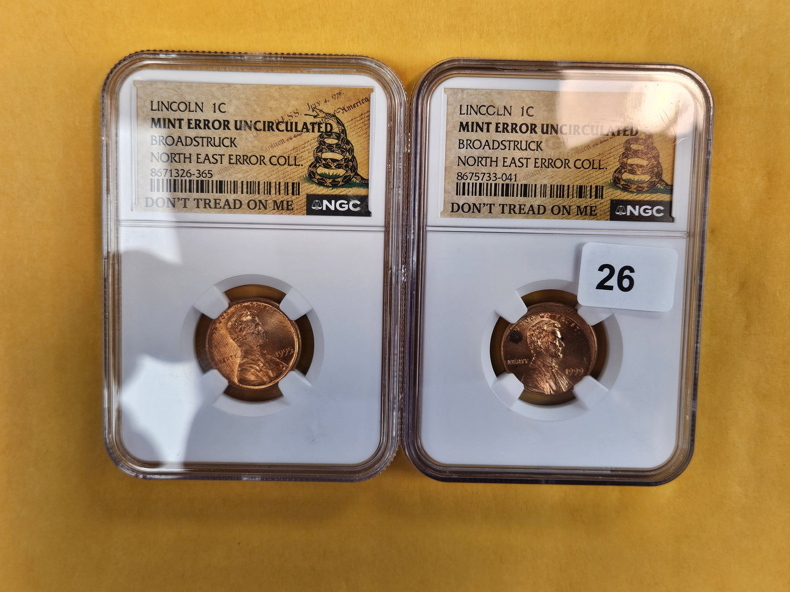 MINT ERRORS! Two NGC-Graded Brilliant Uncirculated RED Lincoln Cents (1 of 2)