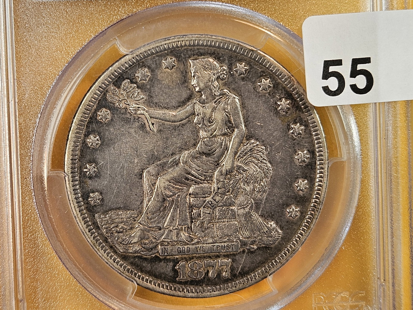 PCGS 1877-S silver Trade Dollar in Extra Fine - 40: No Chops! 
