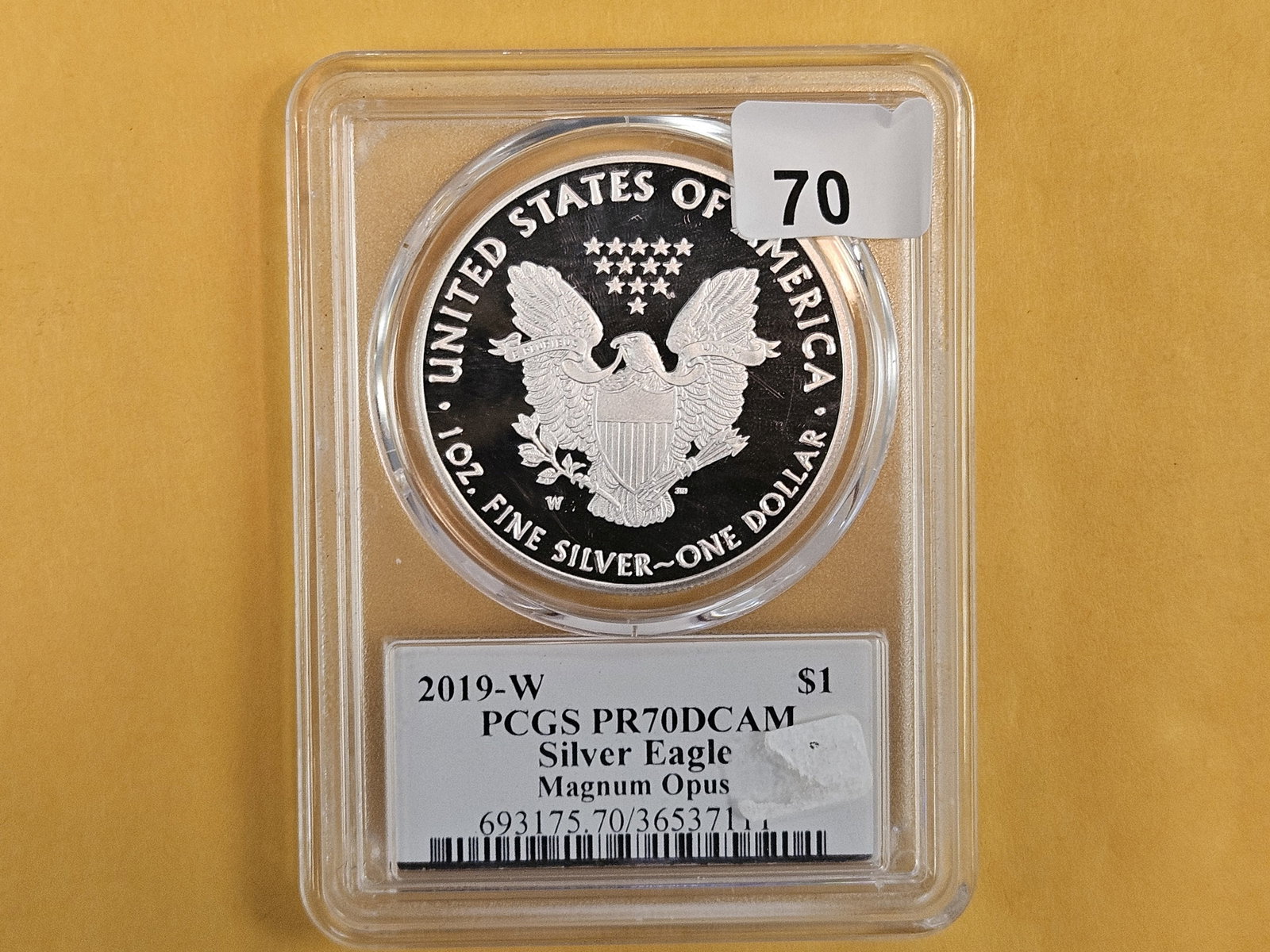 PERFECT! PCGS 2019-W American Silver Eagle in Proof 70 Deep Cameo: Perfect Grade! Magnum Opus 