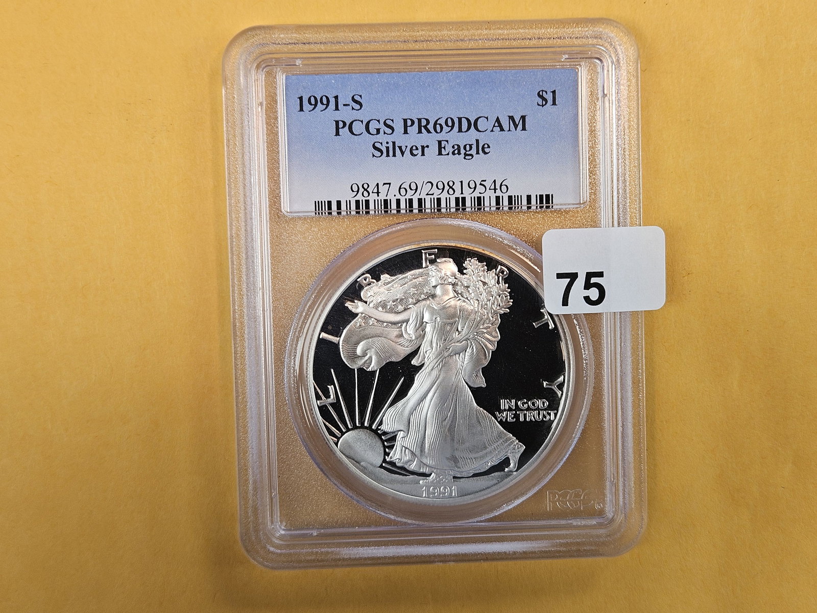 PCGS 1991-S American Silver Eagle in Proof 69 Deep Cameo (1 of 2)