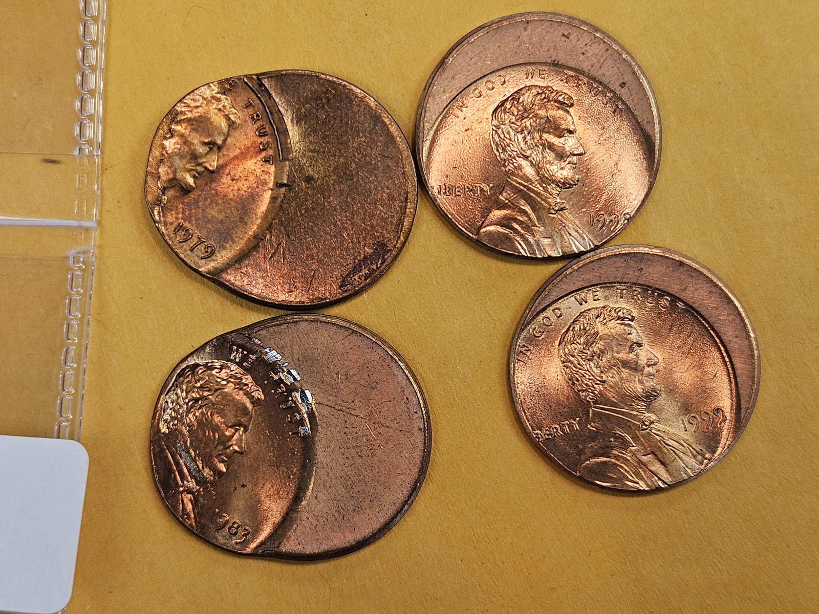 MINT ERRORS! Four Brilliant Uncirculated RED Lincoln Cents (1 of 4)