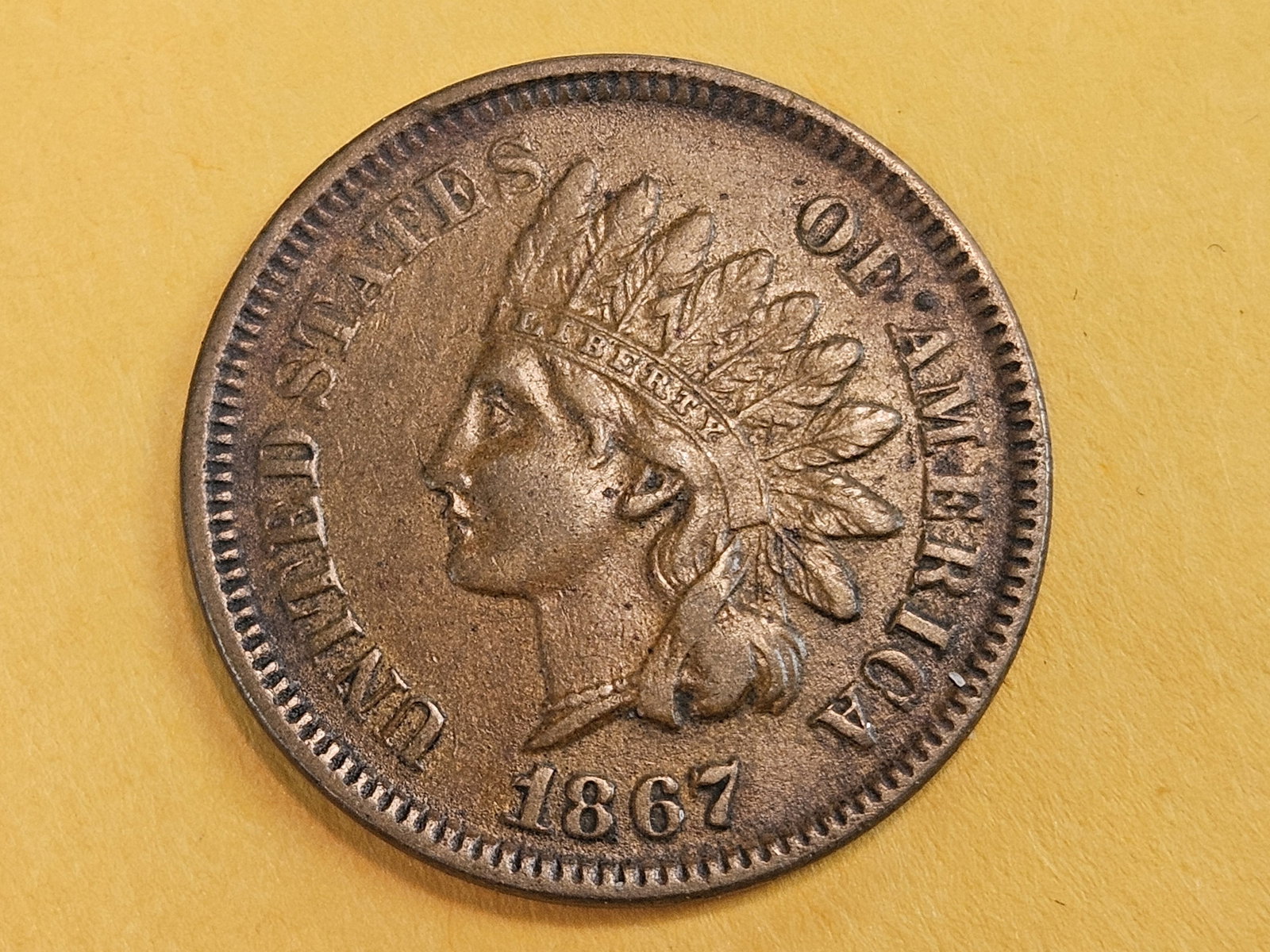 * Semi-Key 1867 Indian Cent in Extra Fine plus (1 of 8)