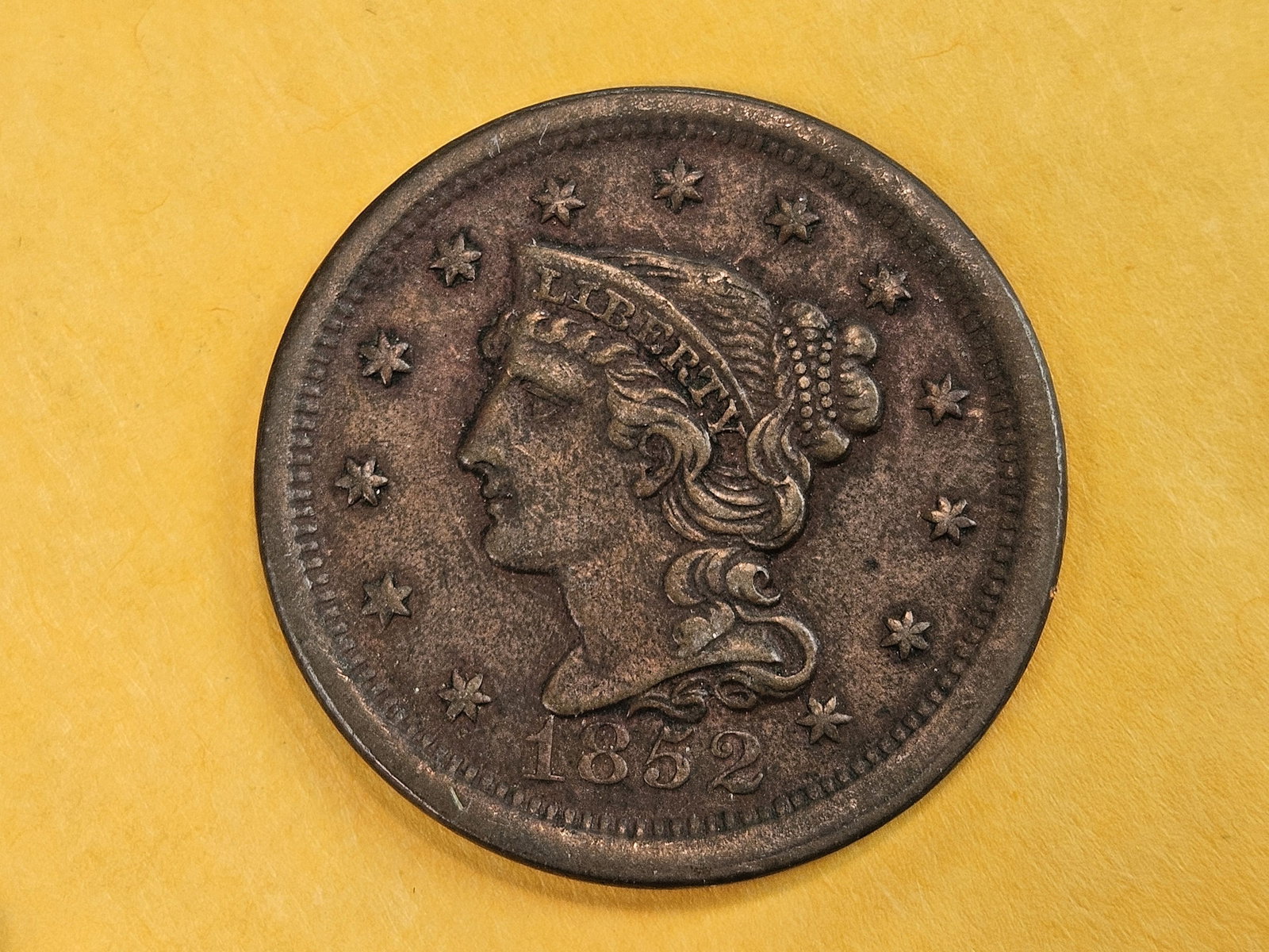 1853 Braided Hair Large Cent in Extra Fine (1 of 6)